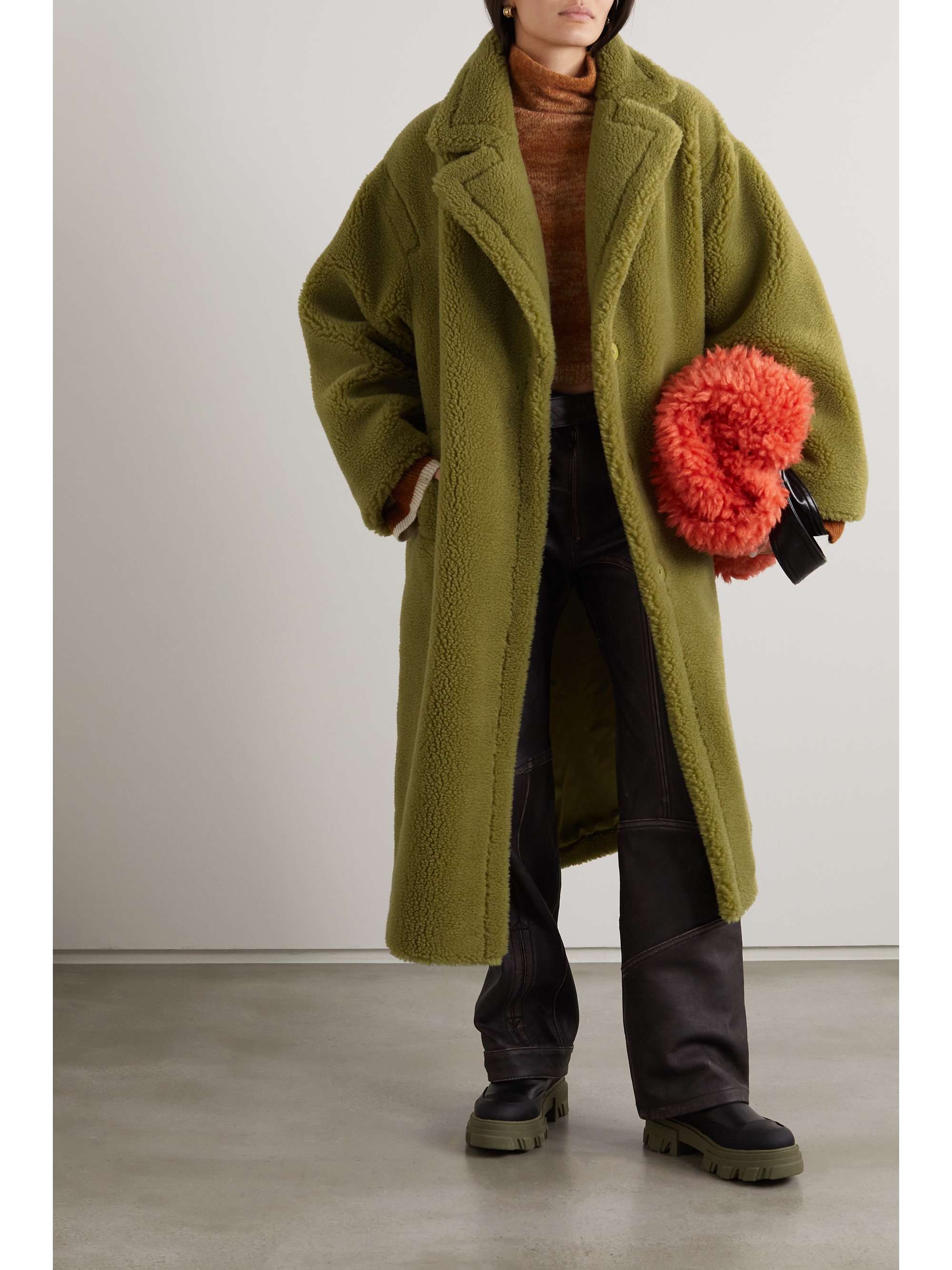 STAND STUDIO Maria oversized faux shearling coat