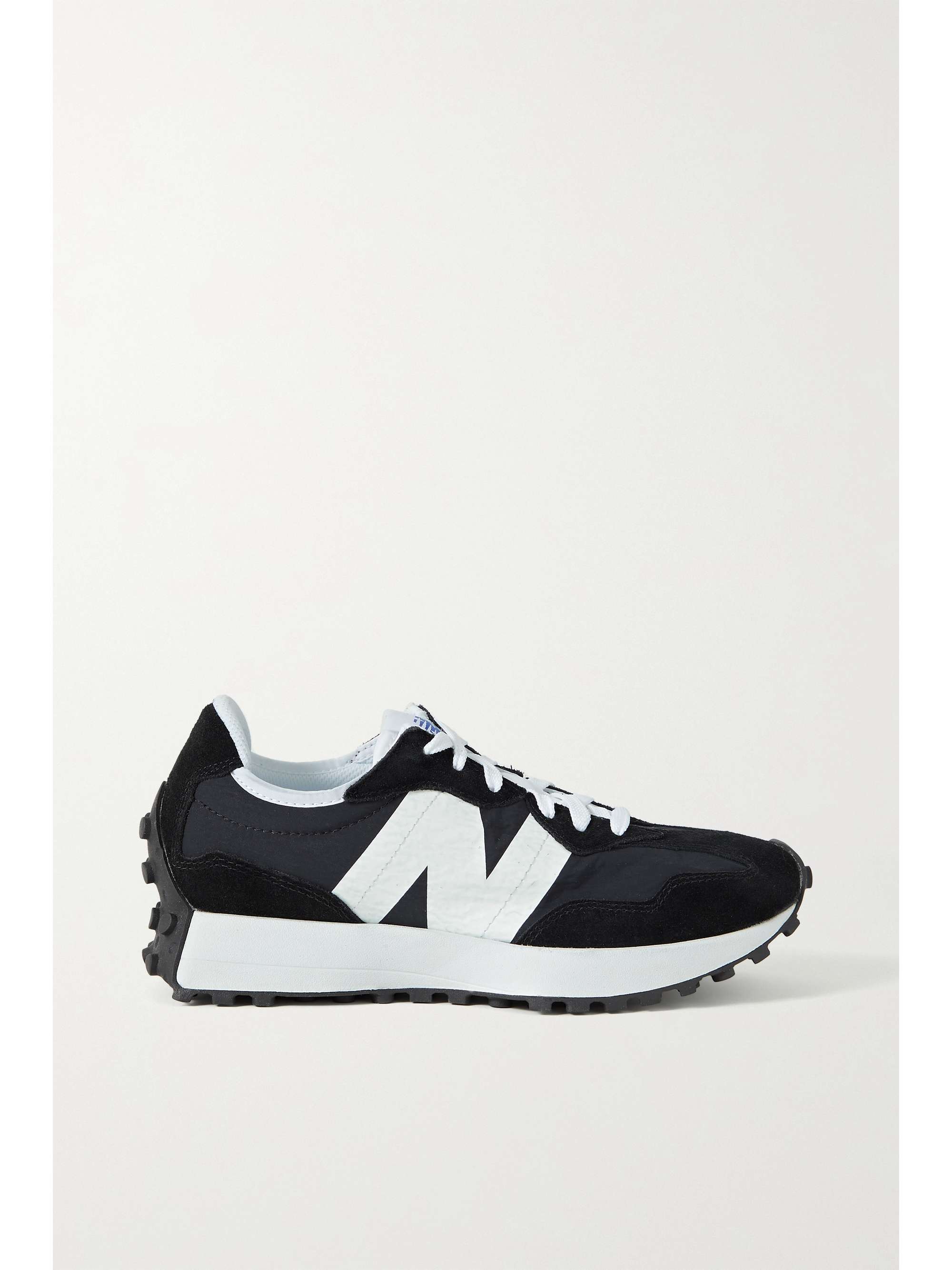 Black 327 rubber-trimmed suede and 