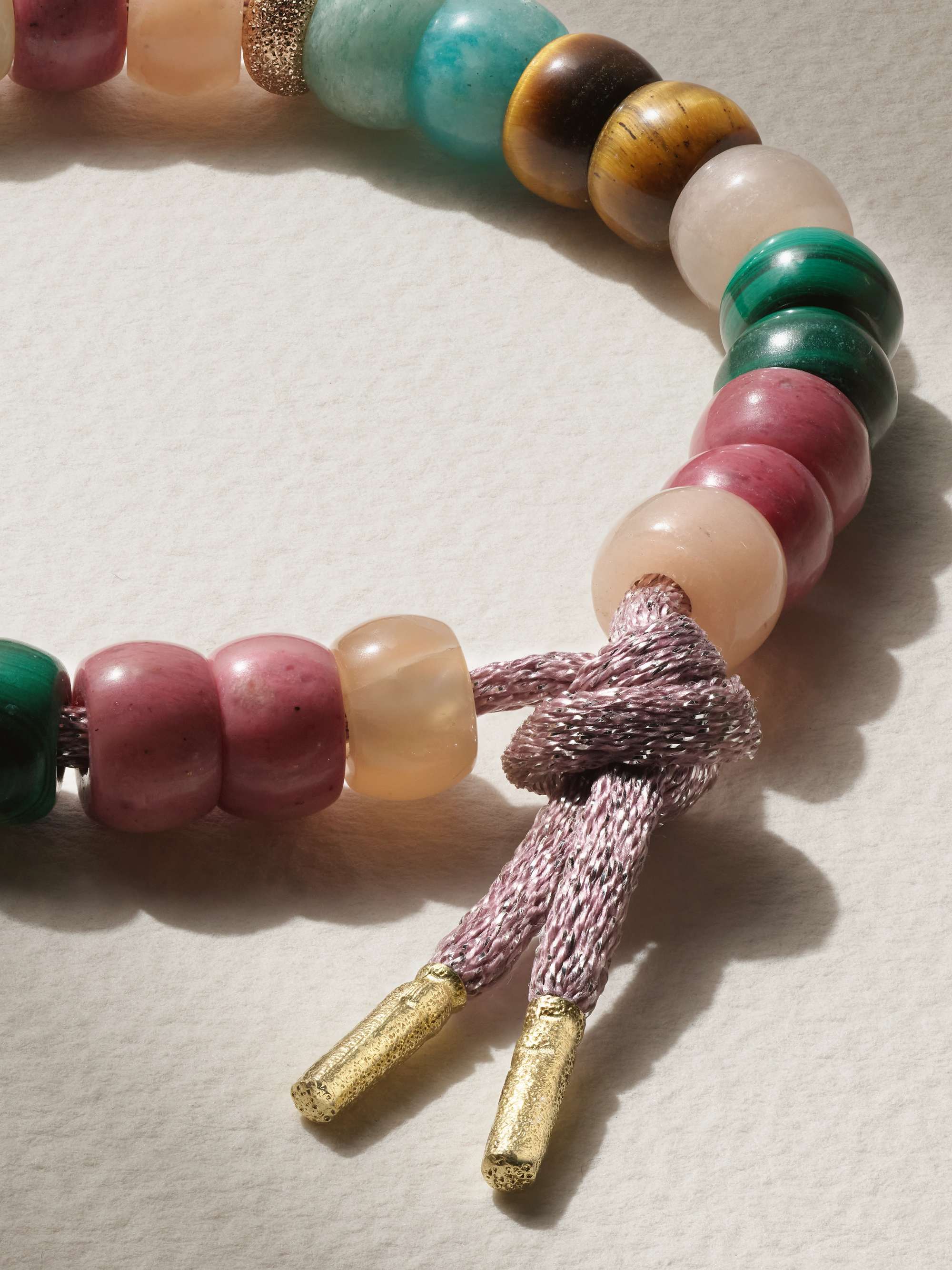 CAROLINA BUCCI + Judith Leiber FORTE Beads 18-karat white gold and Lurex multi-stone bracelet
