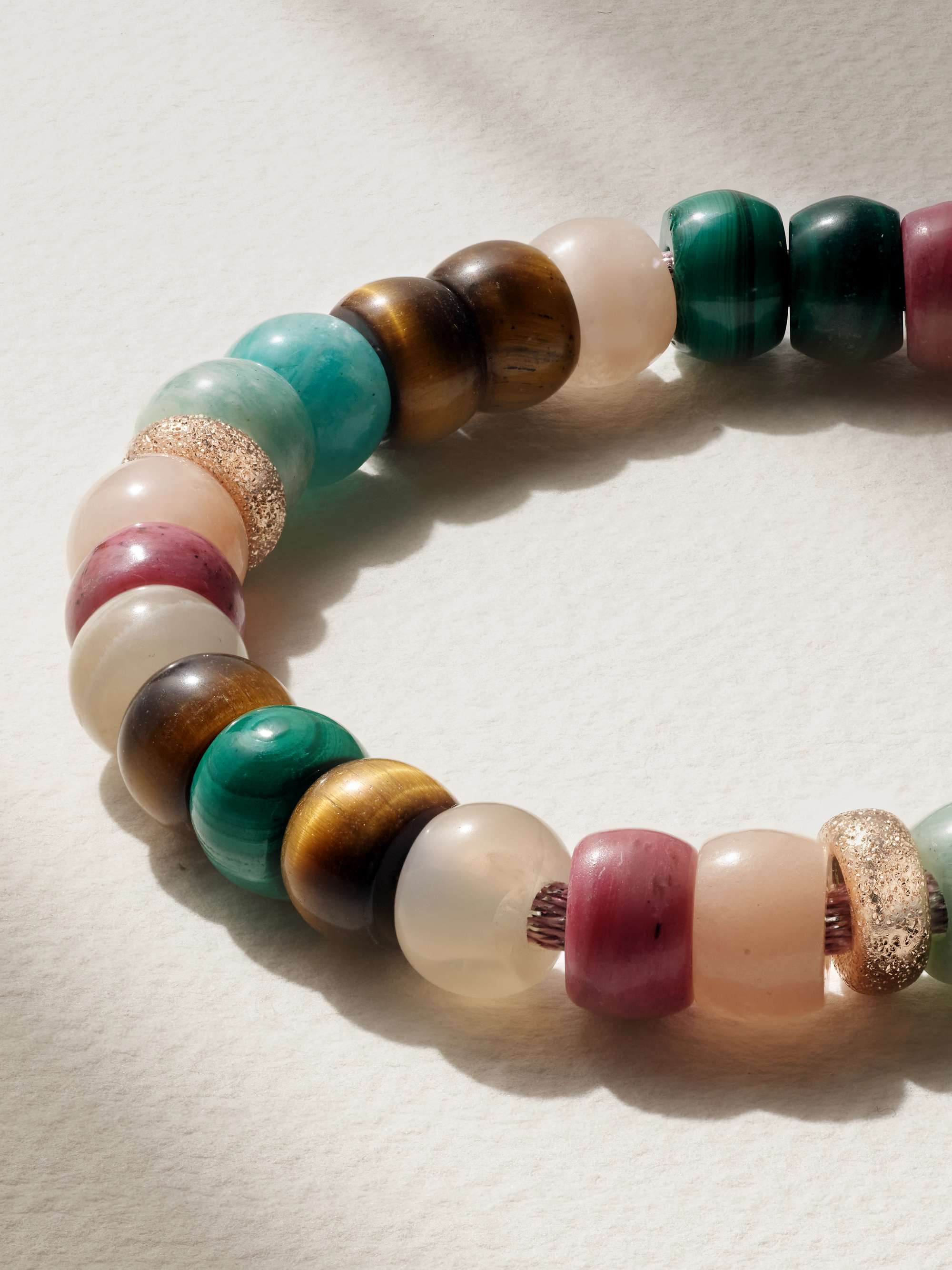 CAROLINA BUCCI + Judith Leiber FORTE Beads 18-karat white gold and Lurex multi-stone bracelet