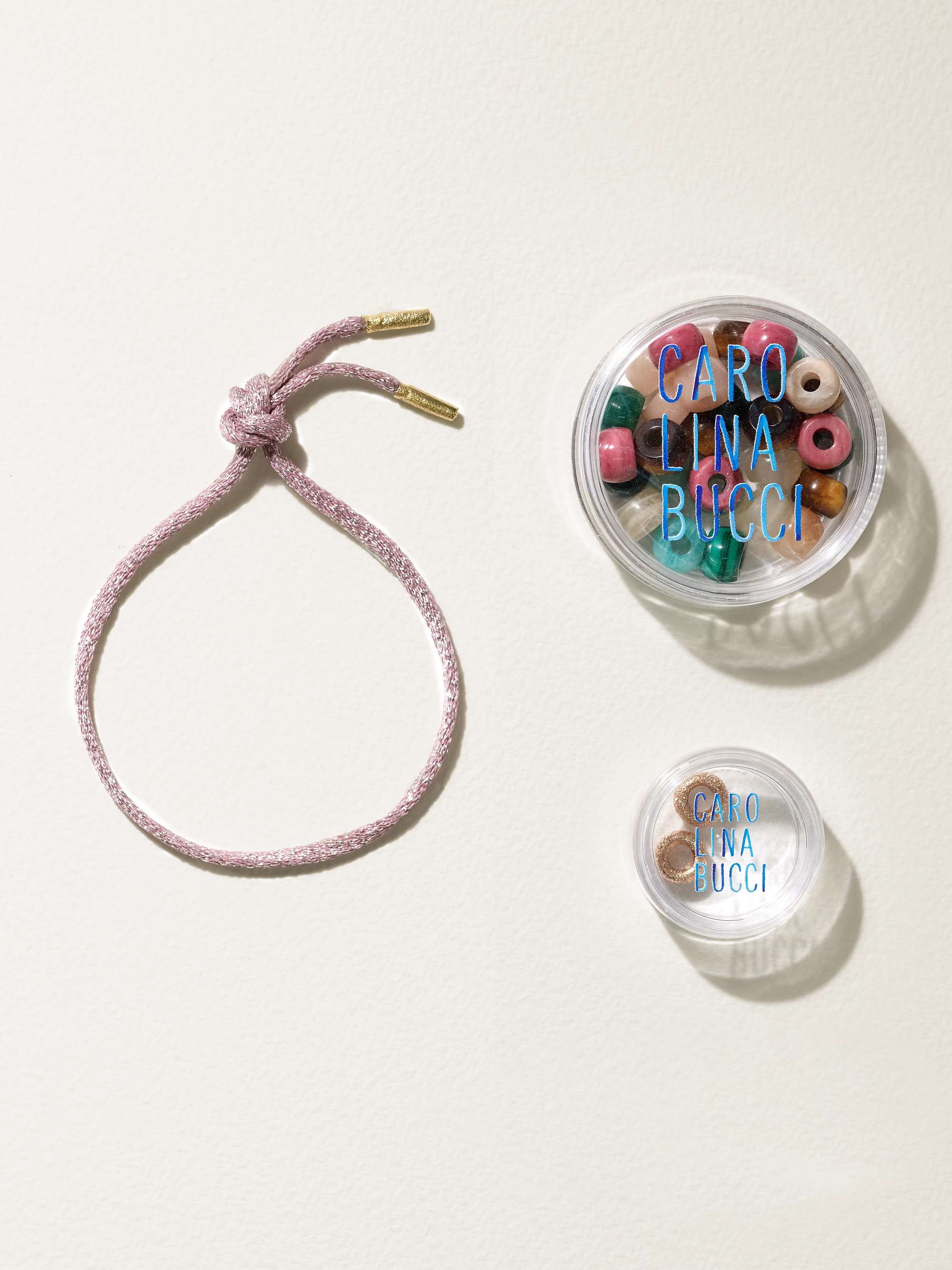 CAROLINA BUCCI + Judith Leiber FORTE Beads 18-karat white gold and Lurex multi-stone bracelet