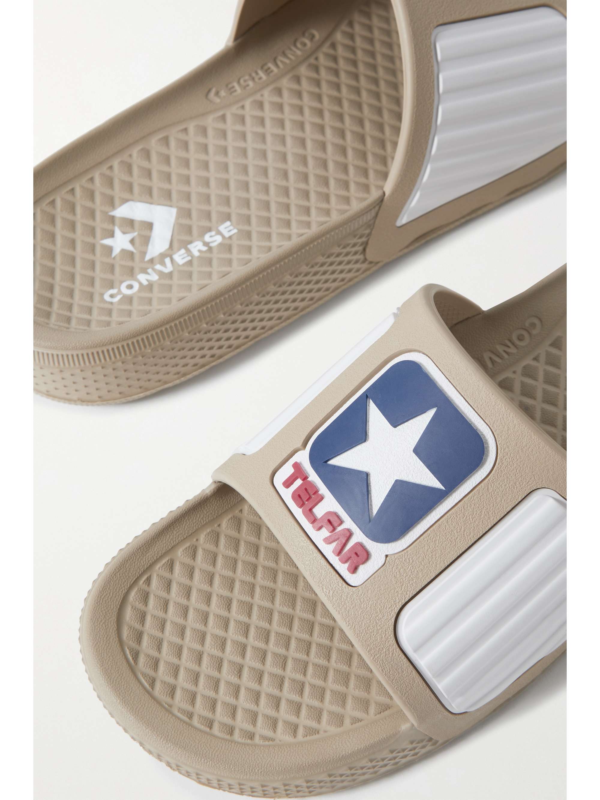 CONVERSE + Telfar logo-appliquéd rubber slides