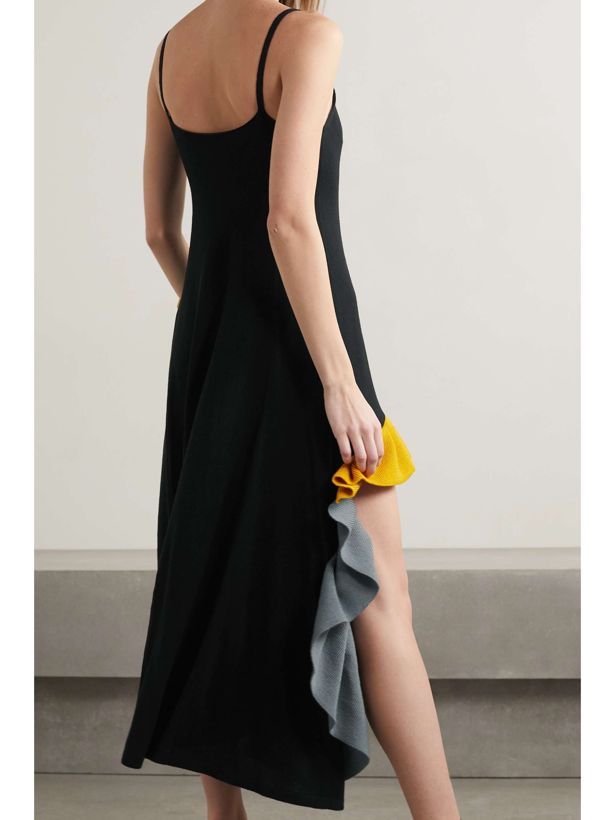 LOEWE Convertible ruffled wool midi dress