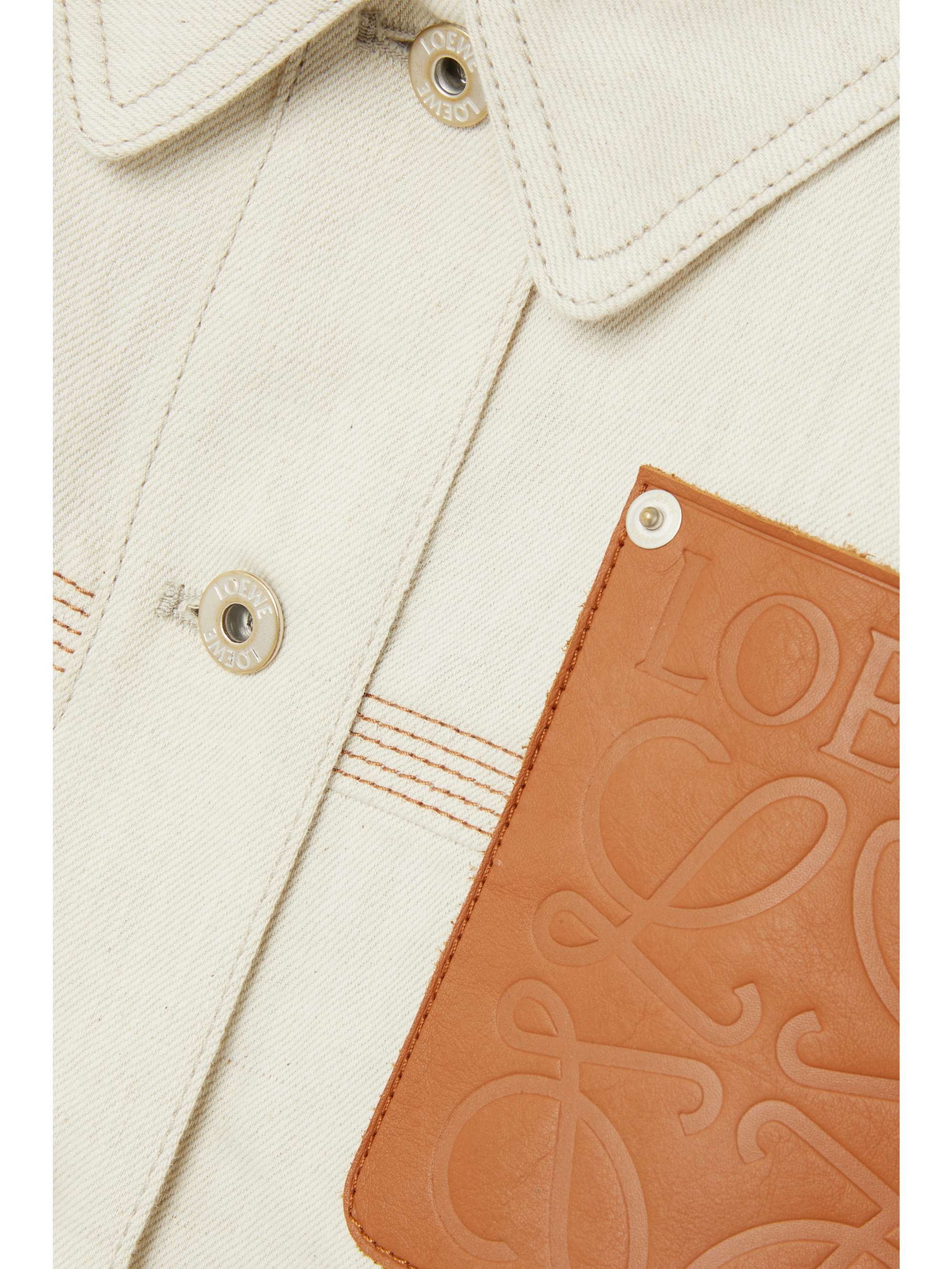 LOEWE Leather-trimmed denim-jacquard jacket
