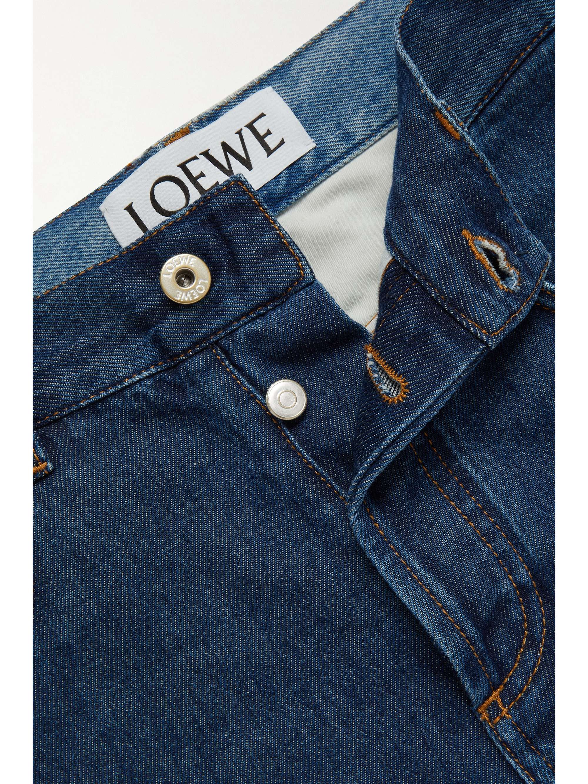 LOEWE Cropped two-tone straight-leg jeans