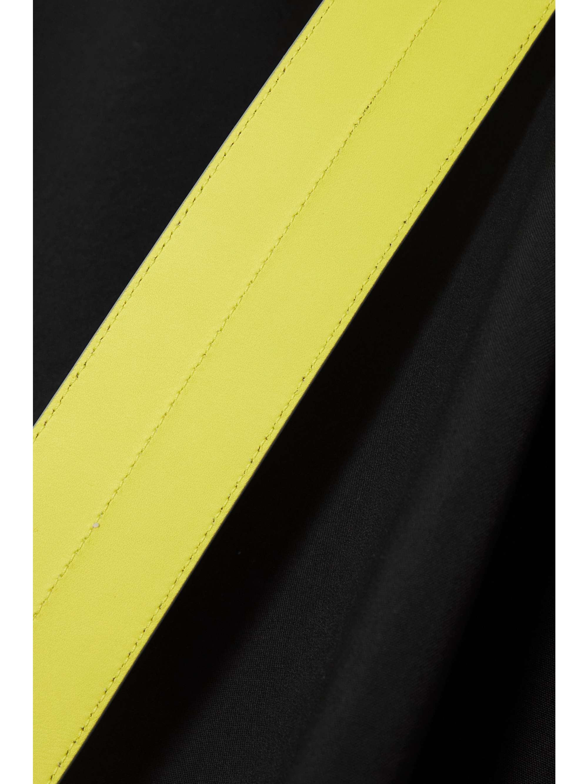 LOEWE Leather-trimmed wool-twill wrap skirt