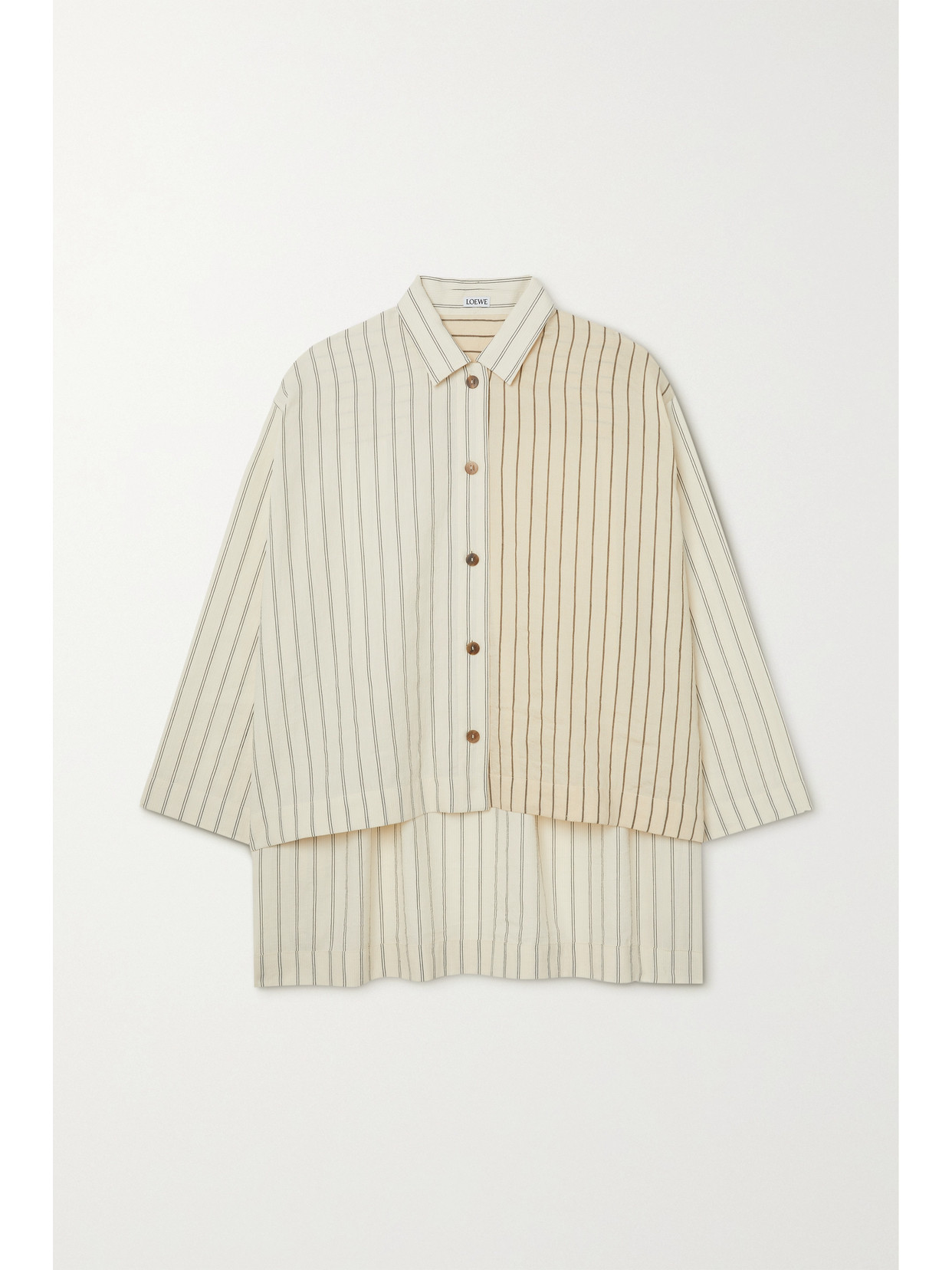 LOEWE PANELED STRIPED WOVEN SHIRT