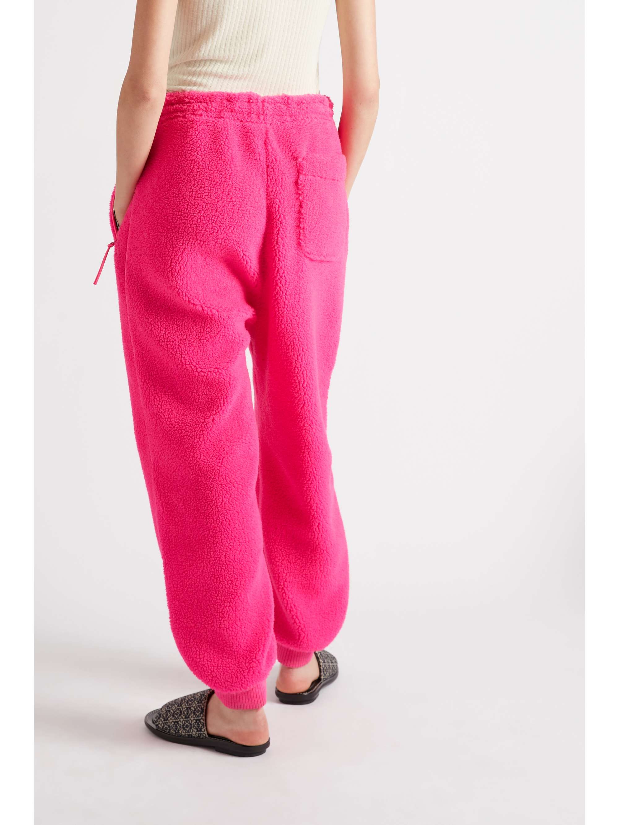 LOEWE Neon leather-trimmed fleece tapered track pants