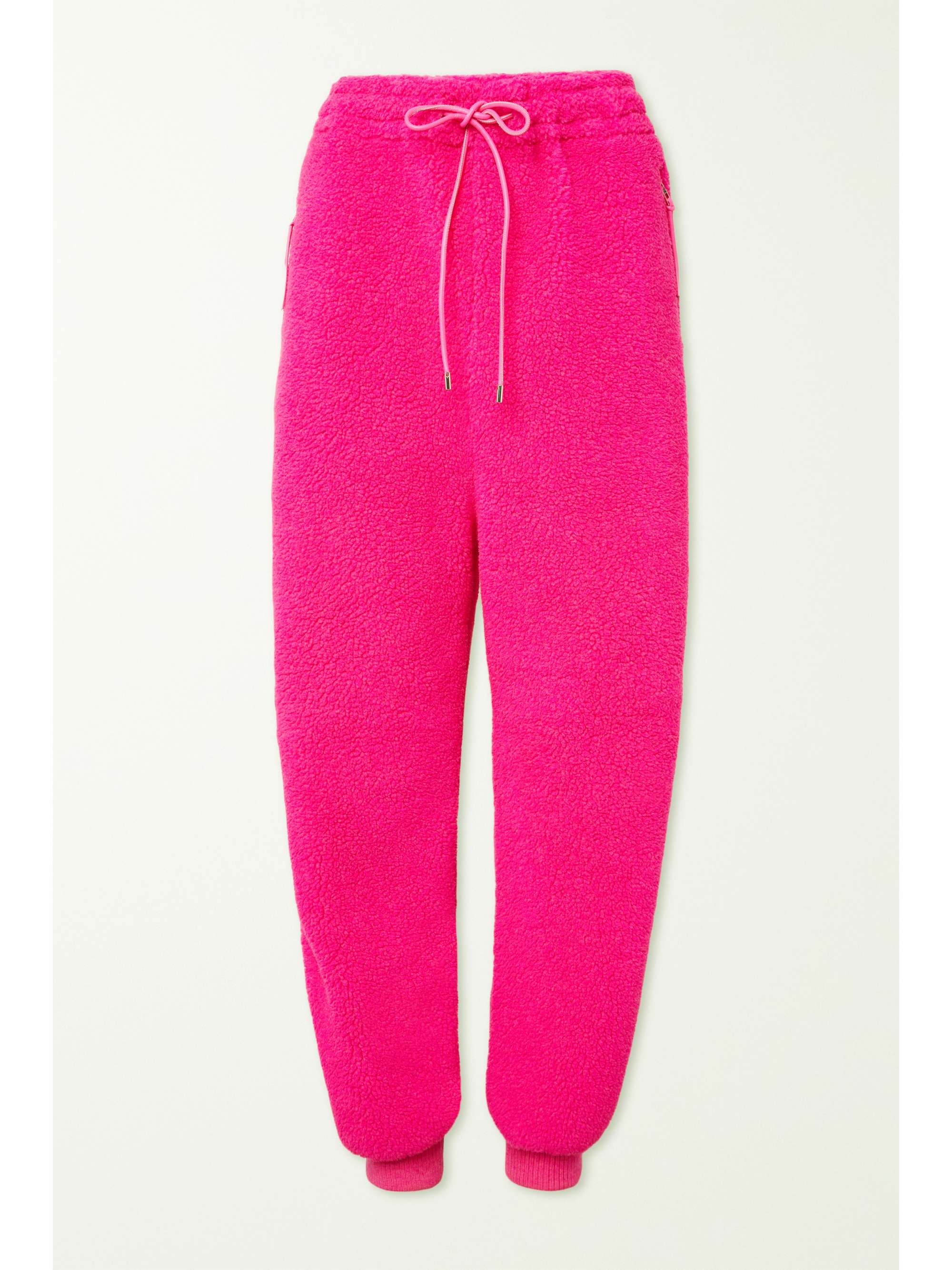 LOEWE Neon leather-trimmed fleece tapered track pants | NET-A-PORTER