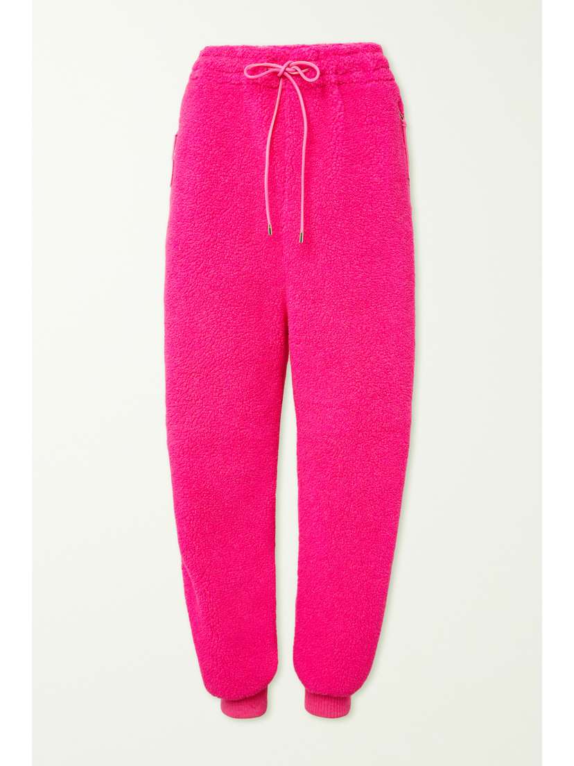 Loewe — Neon leather-trimmed fleece tapered track pants