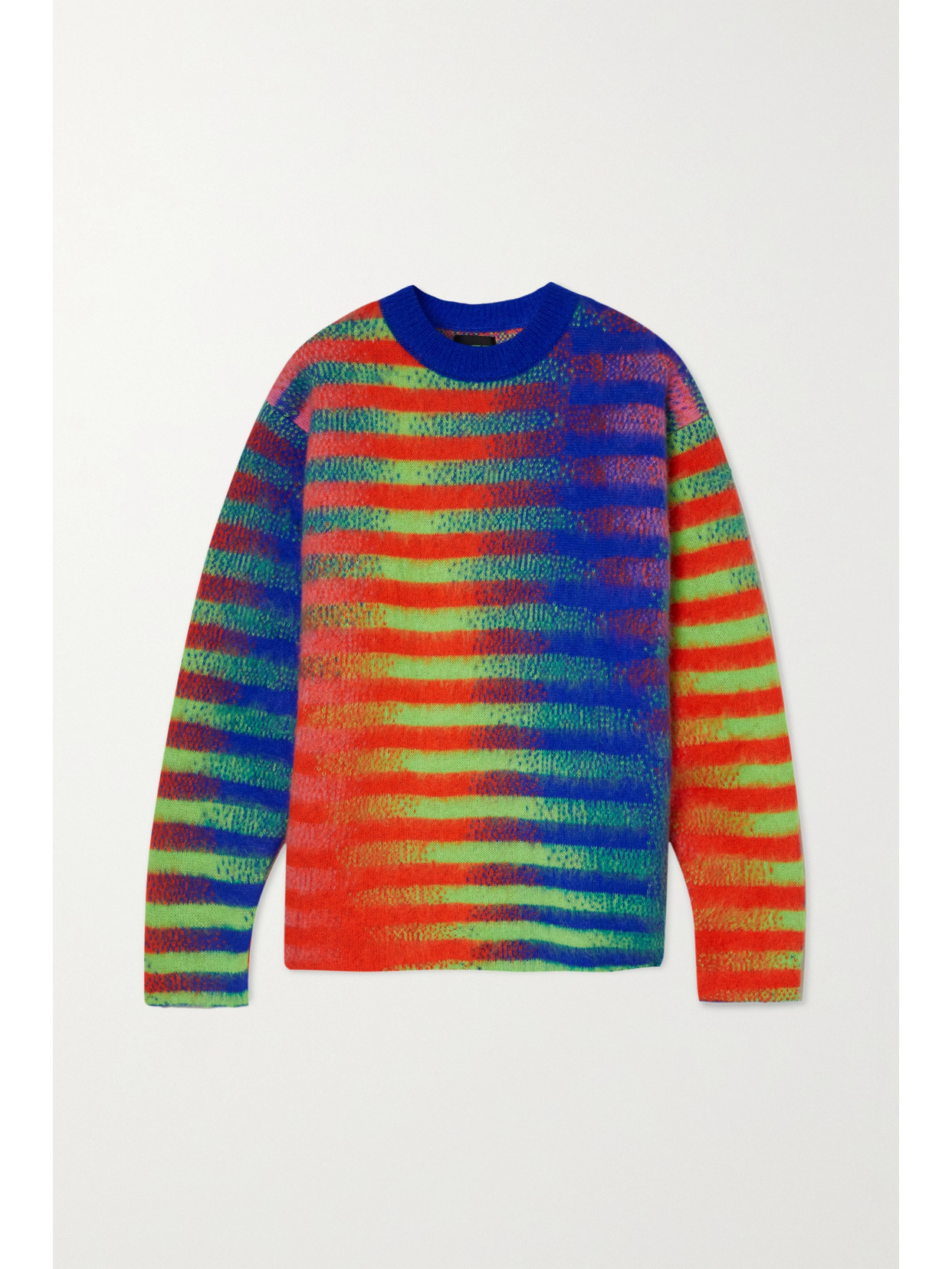 AGR Striped Brushed Jacquard-knit Sweater - Yellow