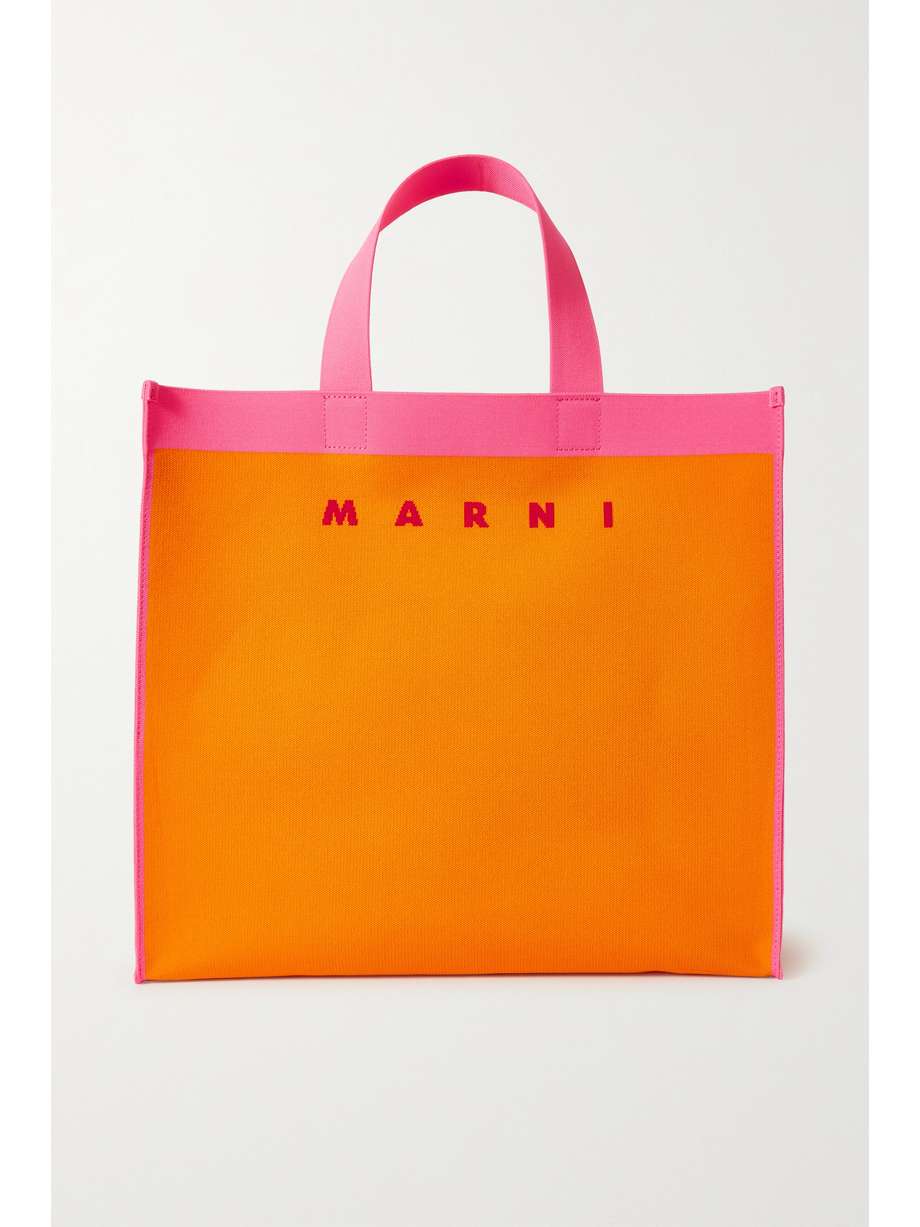 MARNI Shopping large jacquard-knit tote
