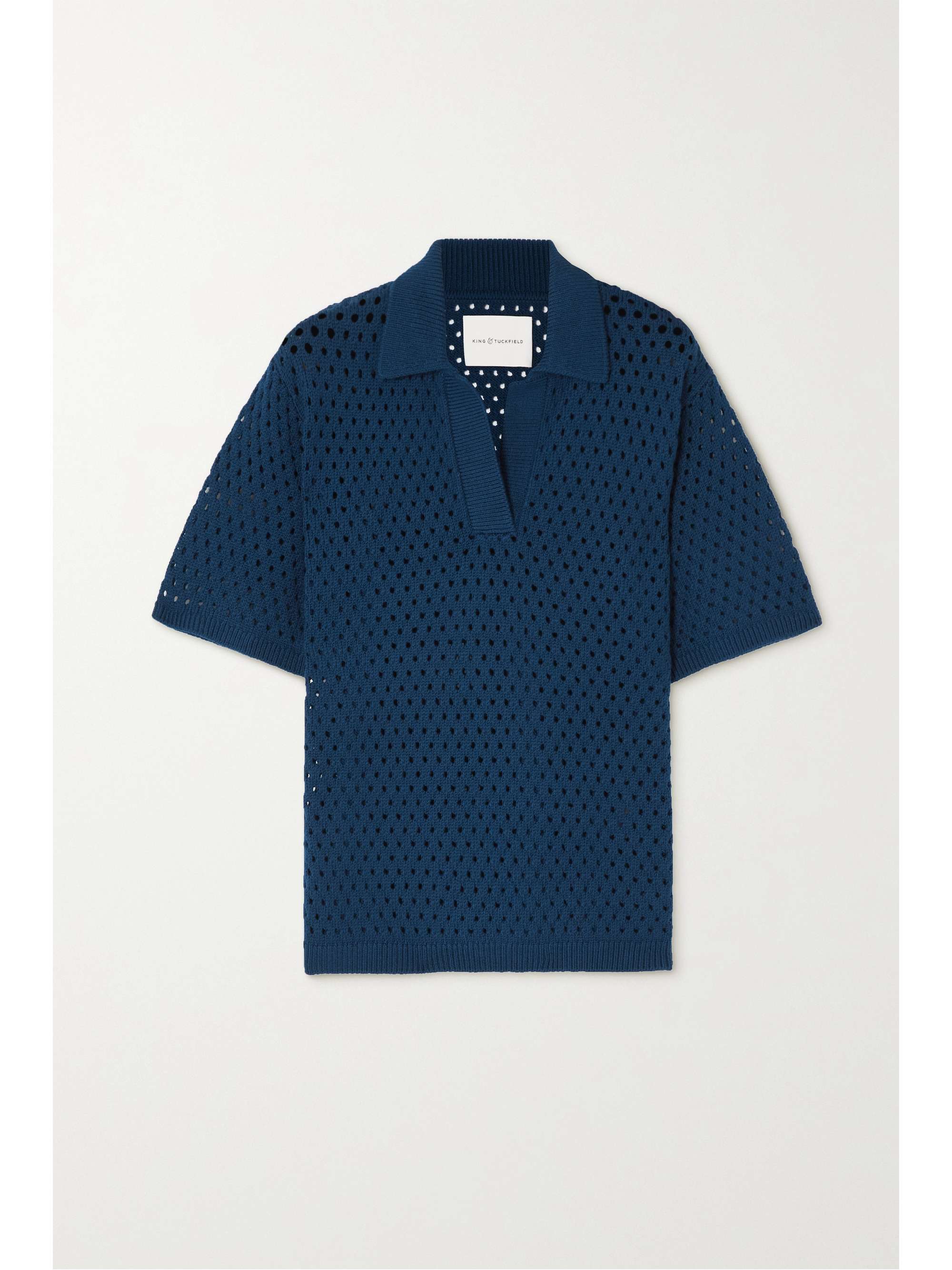 KING & TUCKFIELD Openknit merino wool polo shirt NETAPORTER