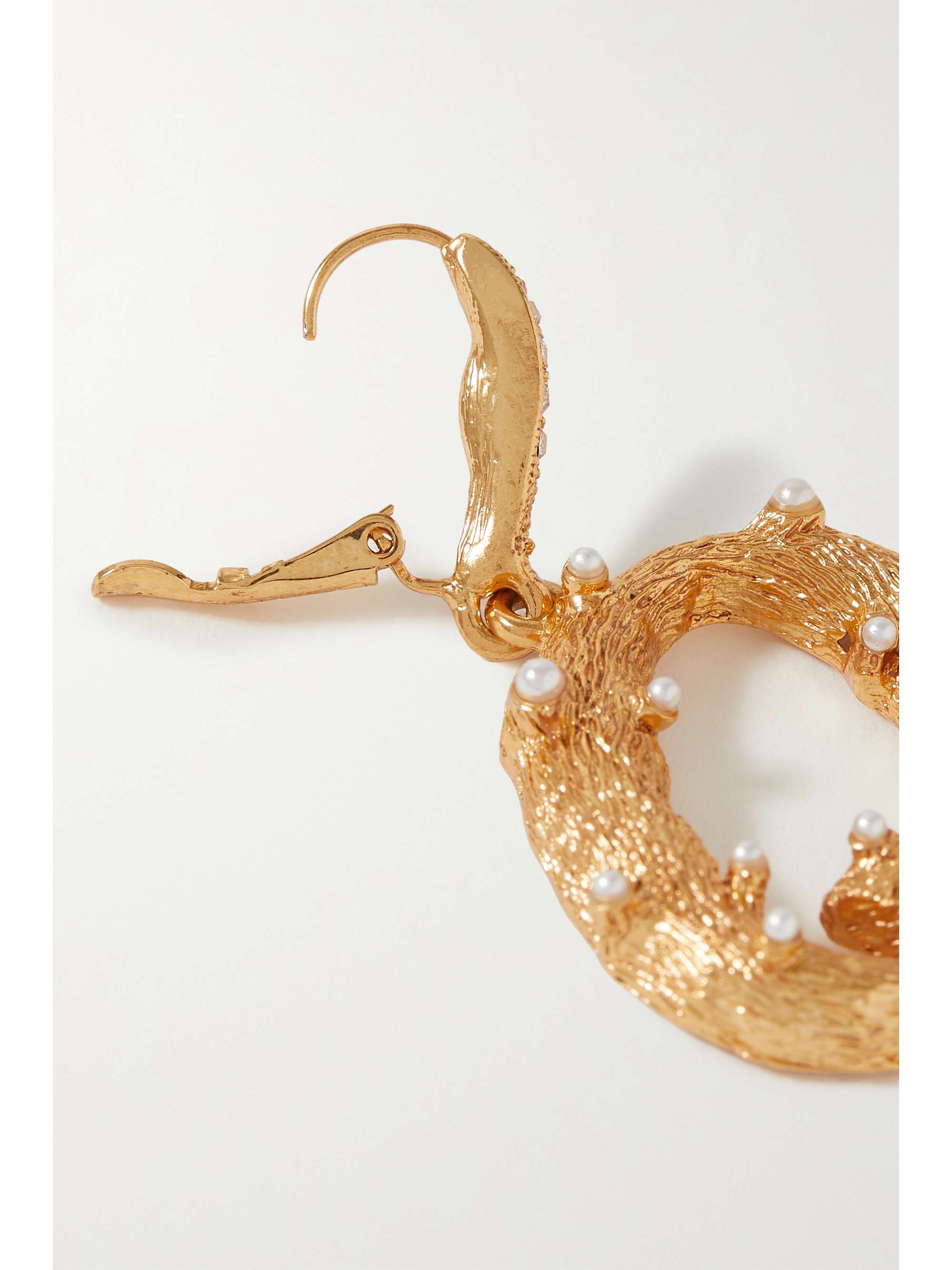 OSCAR DE LA RENTA Alphabet gold-tone faux pearl single earring