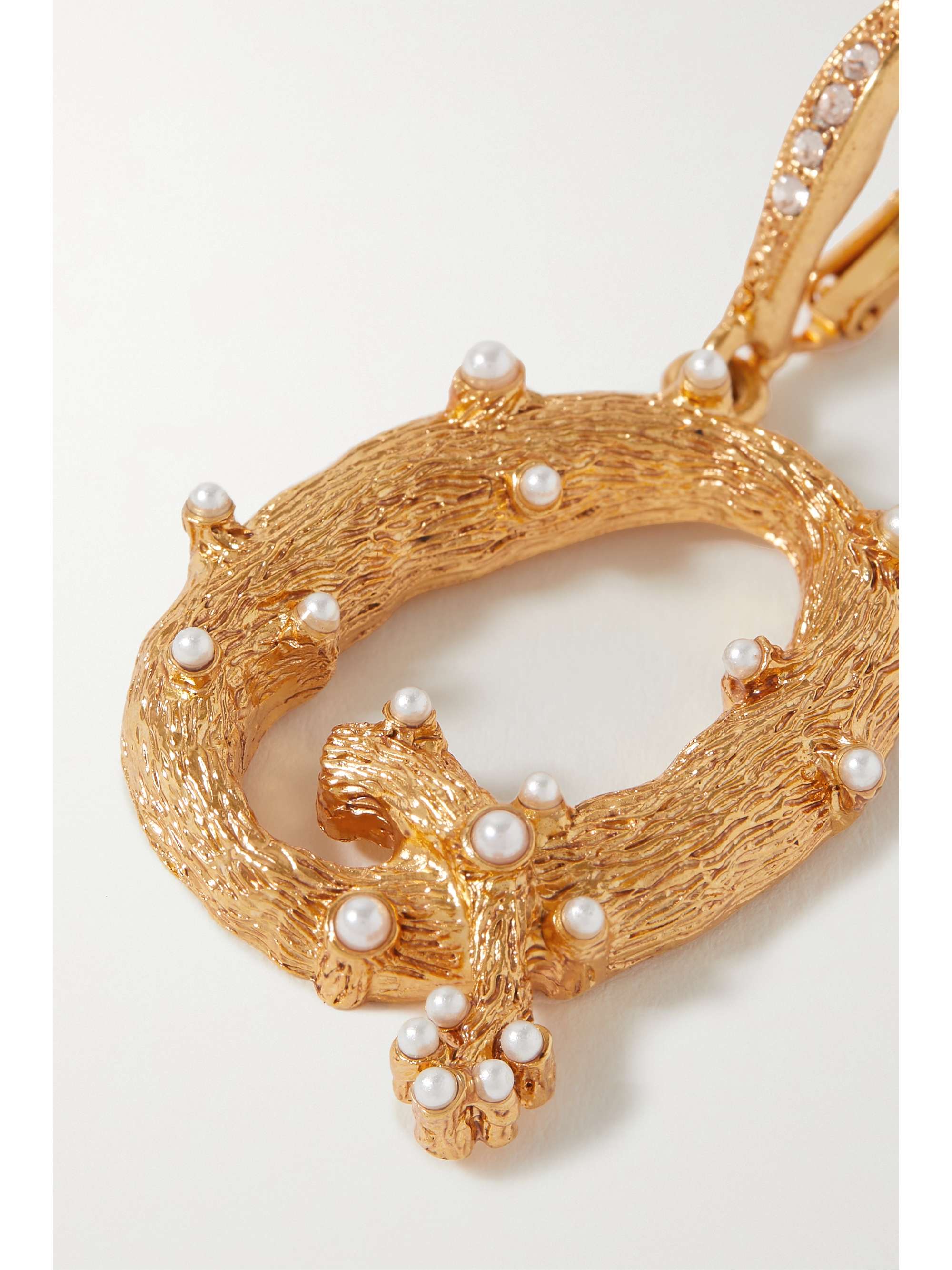 OSCAR DE LA RENTA Alphabet gold-tone faux pearl single earring