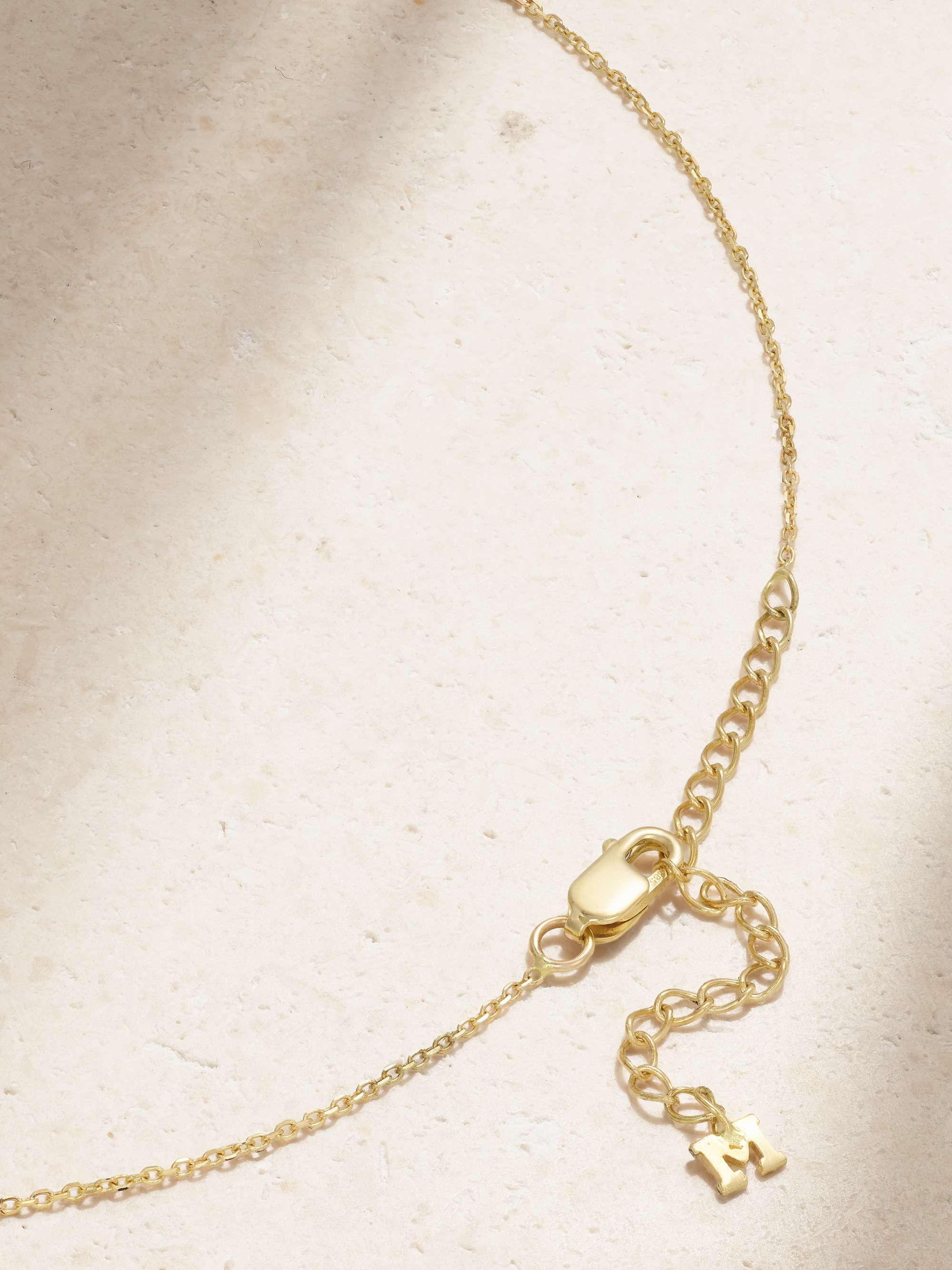 MATEO Eye of Protection 14-karat gold, enamel and diamond necklace