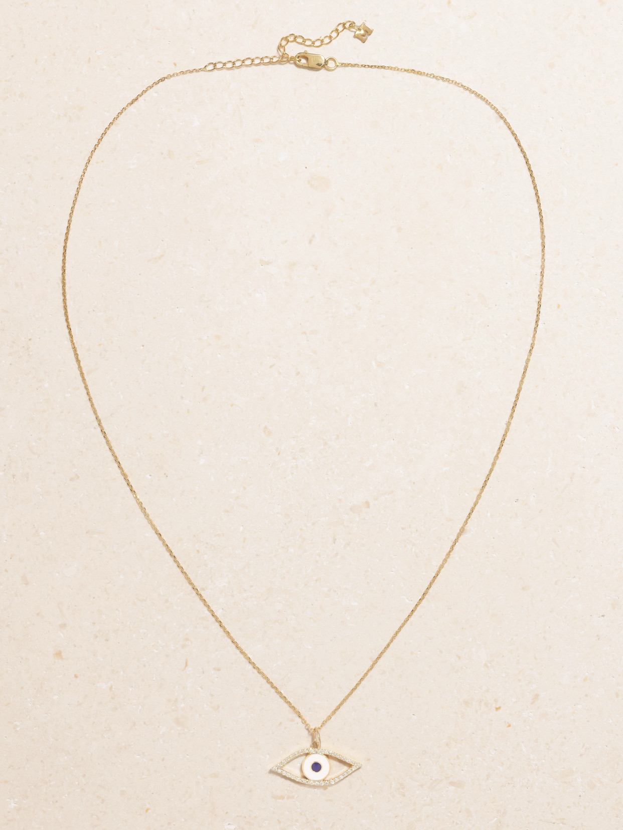 Mateo Eye Of Protection 14-karat Gold, Enamel And Diamond Necklace In Gold