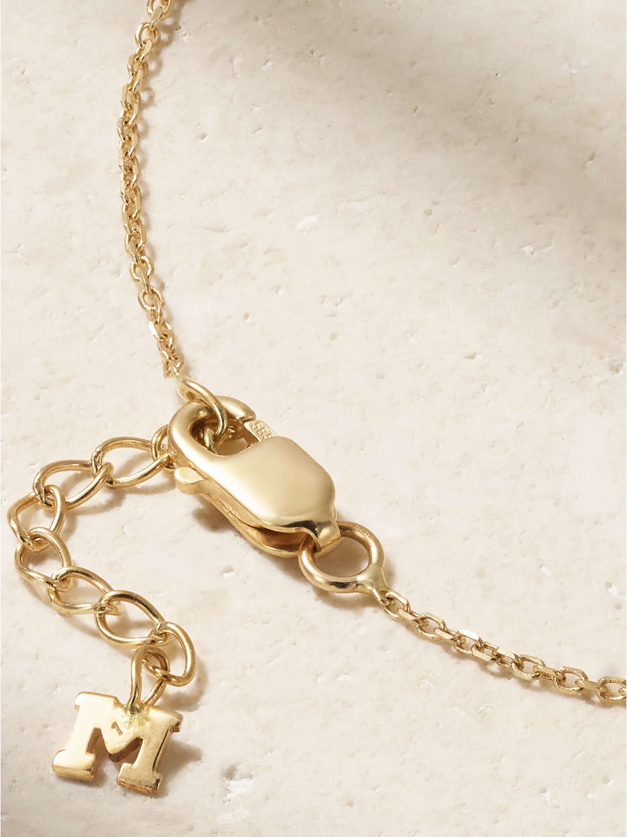 MATEO Eye of Protection 14-karat gold, enamel and diamond bracelet