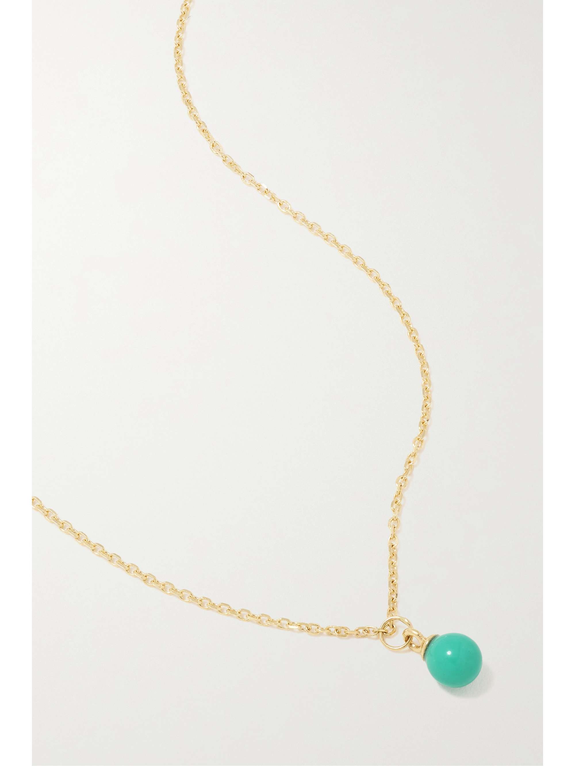 MATEO 14-karat gold turquoise anklet