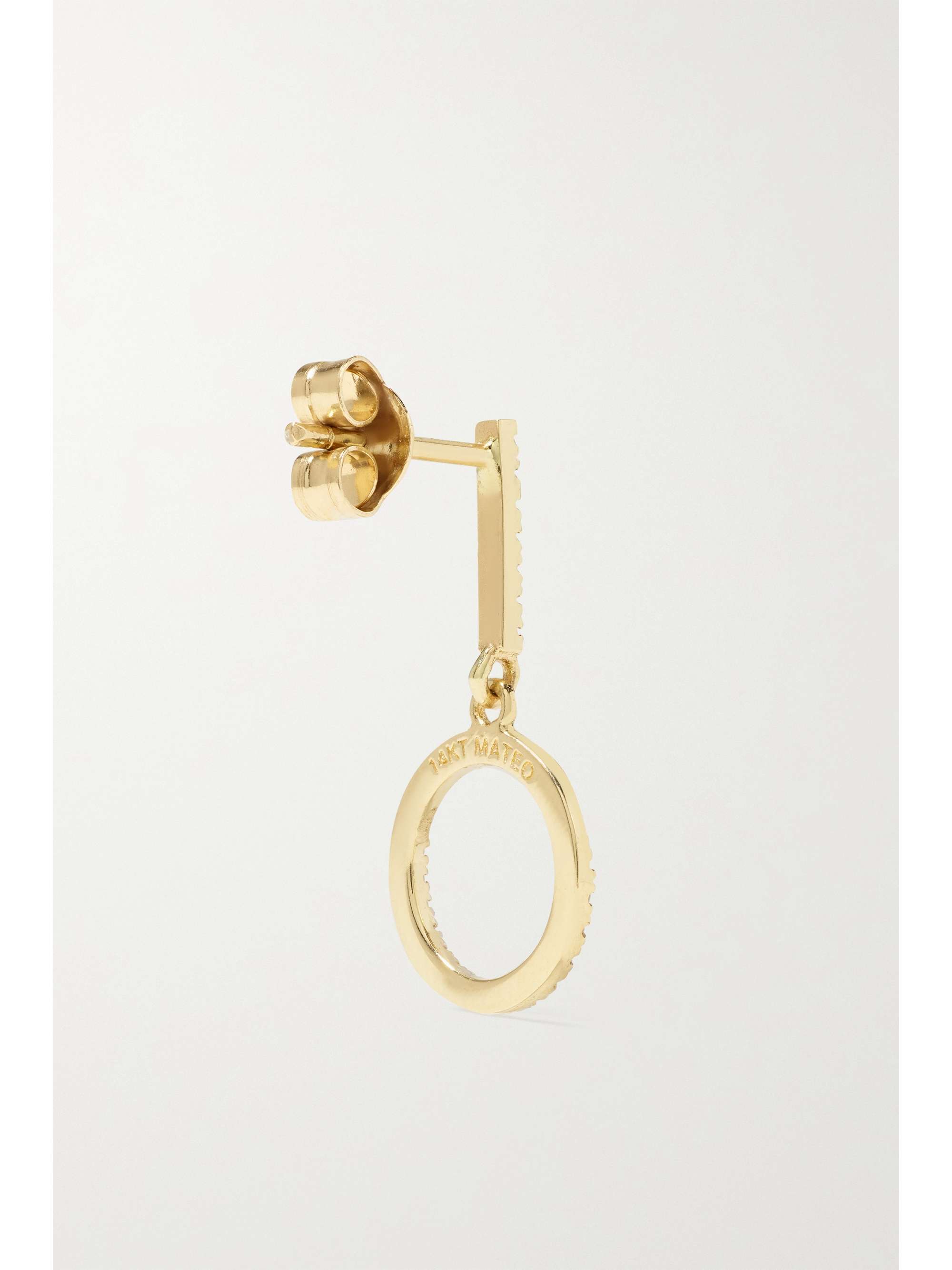 MATEO Half Moon 14-karat gold diamond earrings