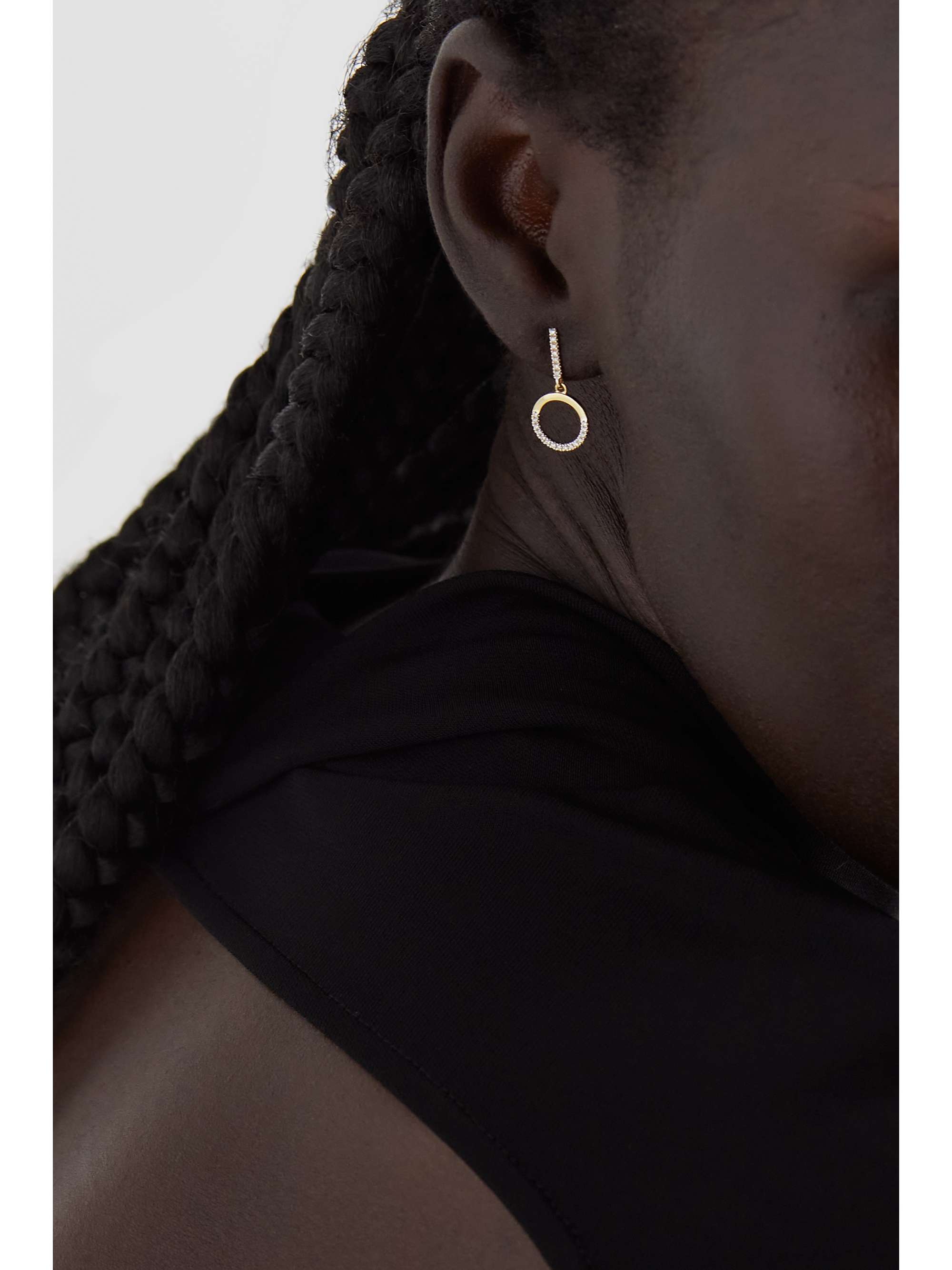 MATEO Half Moon 14-karat gold diamond earrings