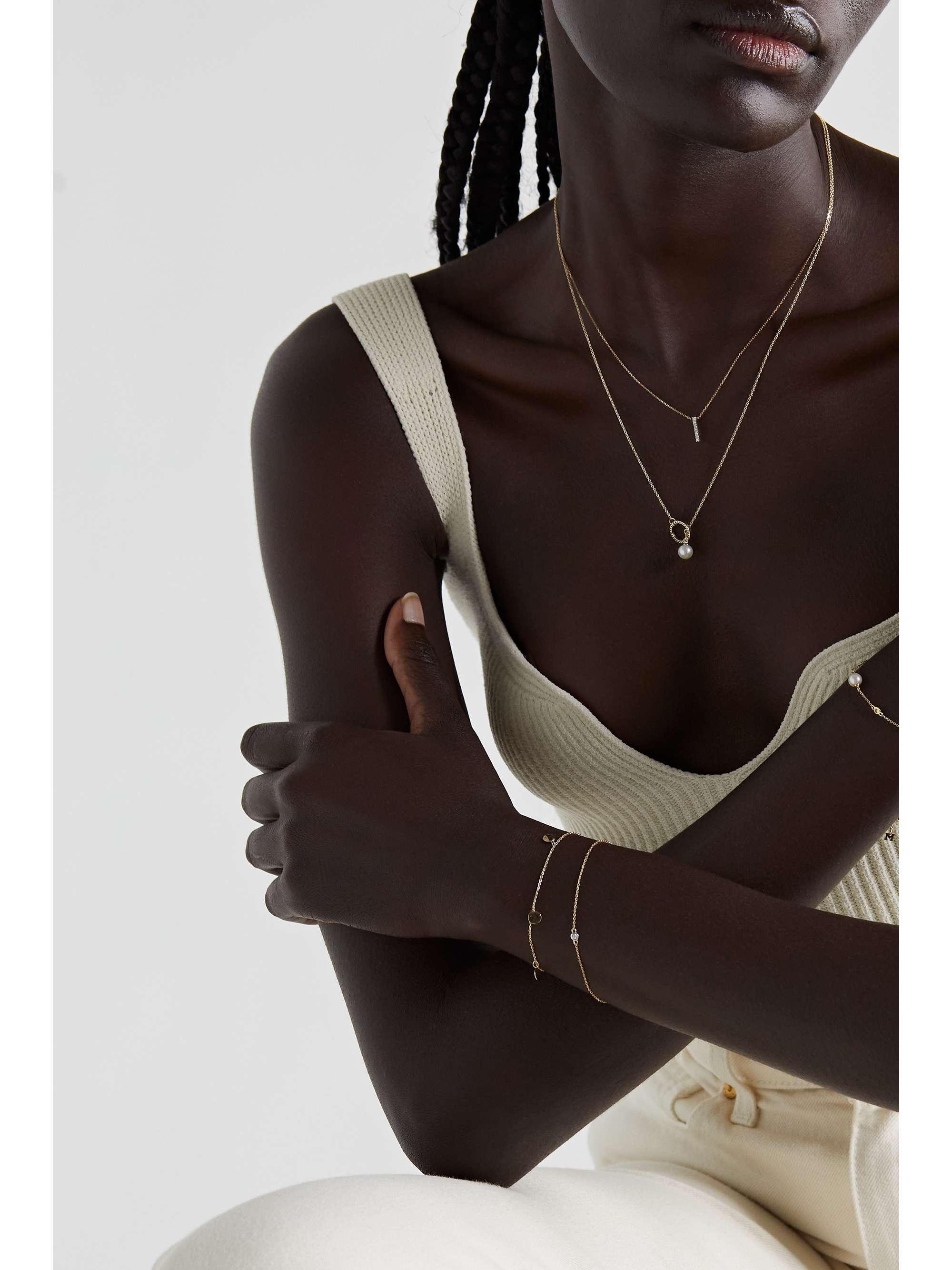 MATEO La Barre 14-karat gold diamond necklace