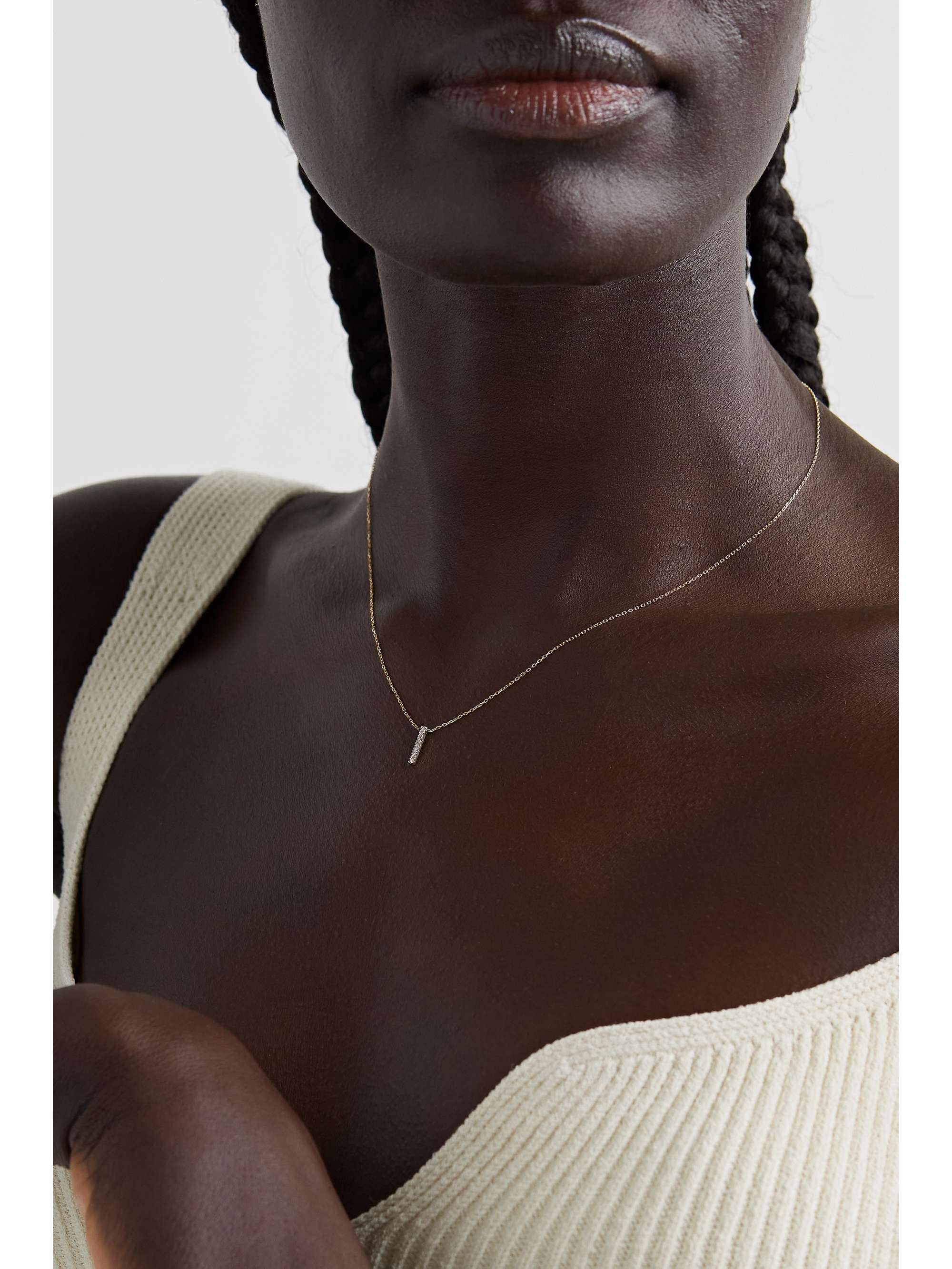 MATEO La Barre 14-karat gold diamond necklace