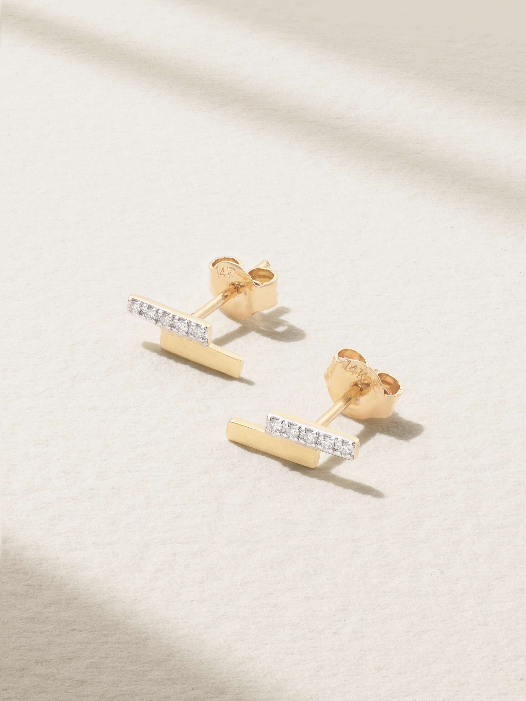 14 karat shop gold bar earrings