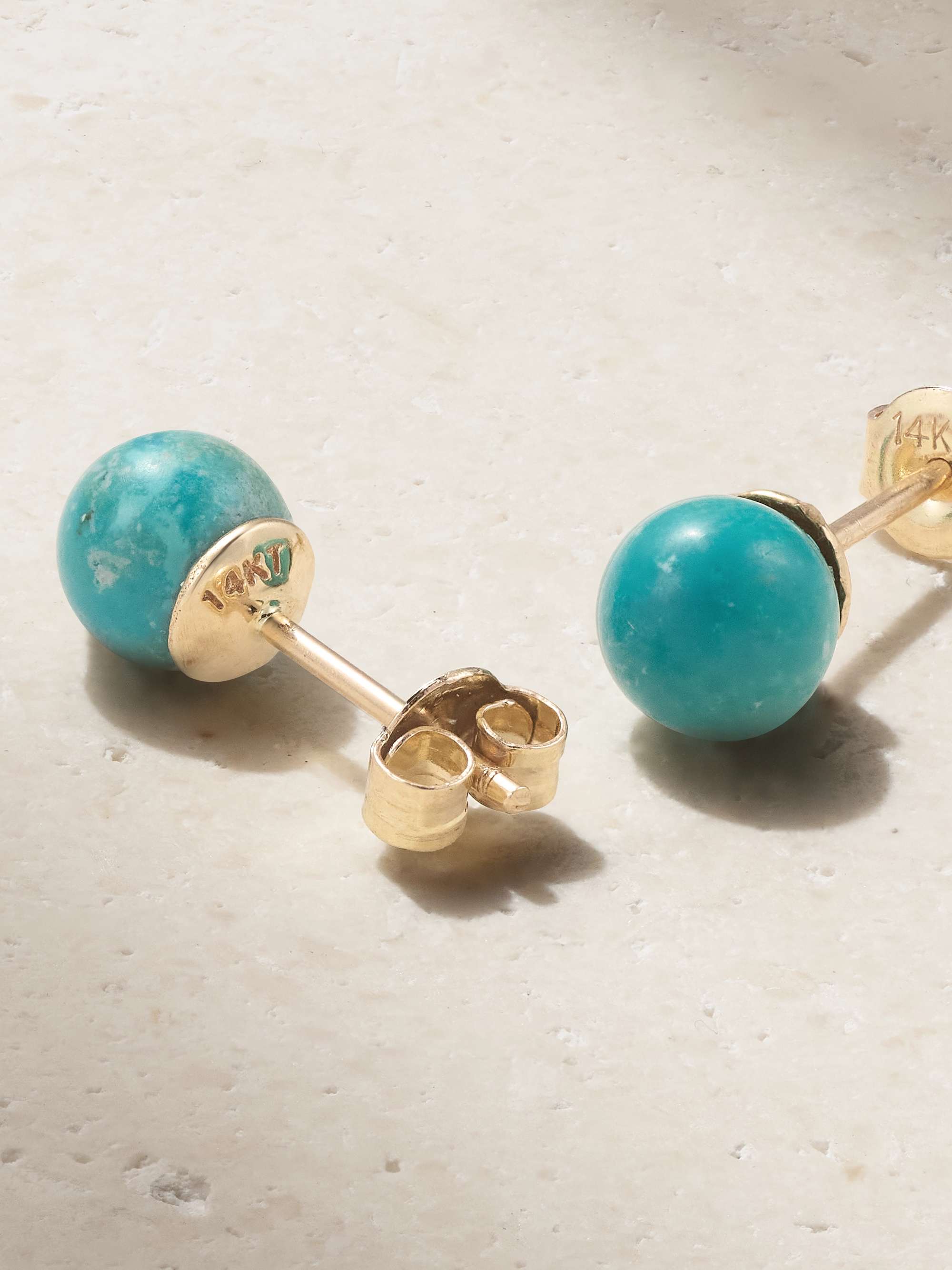 MATEO 14-karat gold turquoise earrings