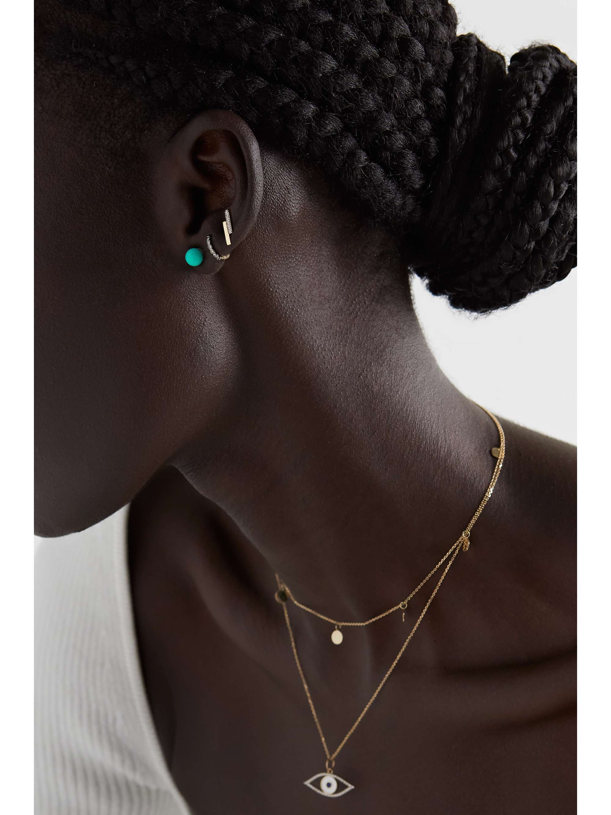 MATEO 14-karat gold turquoise earrings