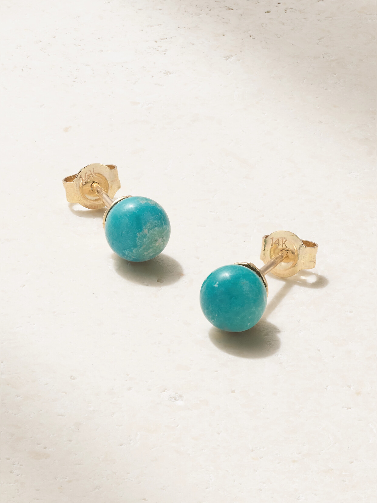 Mateo 14ct Gold 6mm Turquoise Stud Earrings