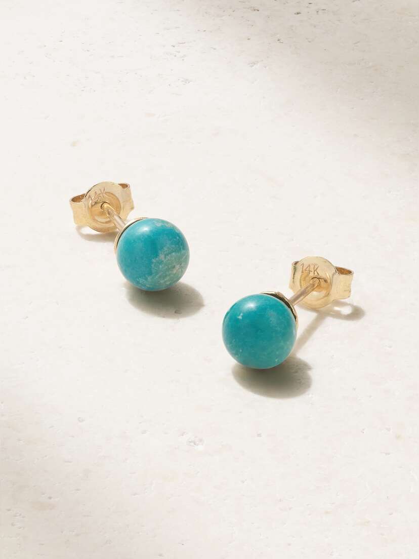 Mateo 14-karat Gold Turquoise Earrings