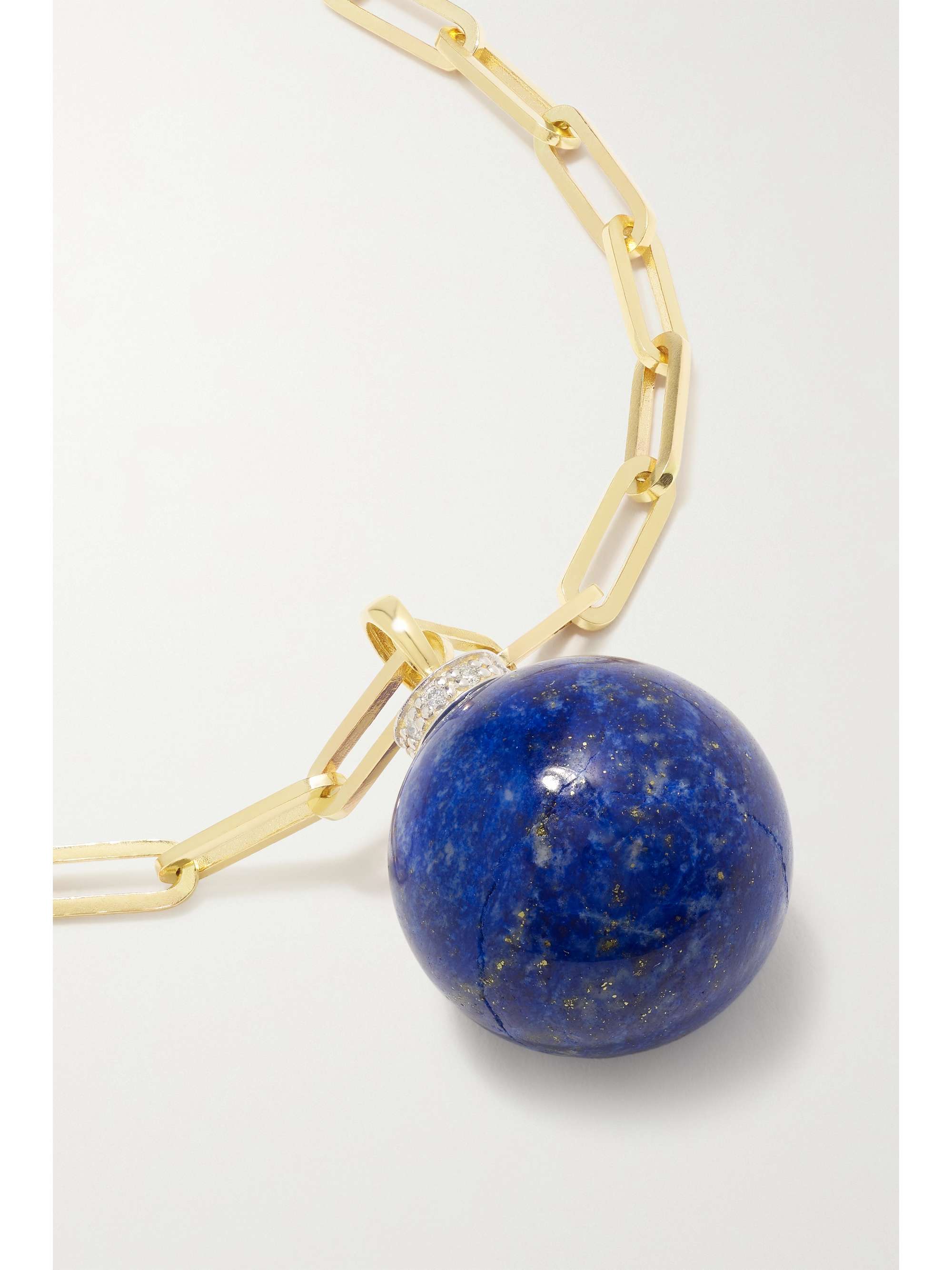 MATEO 14-karat gold, malachite and diamond necklace