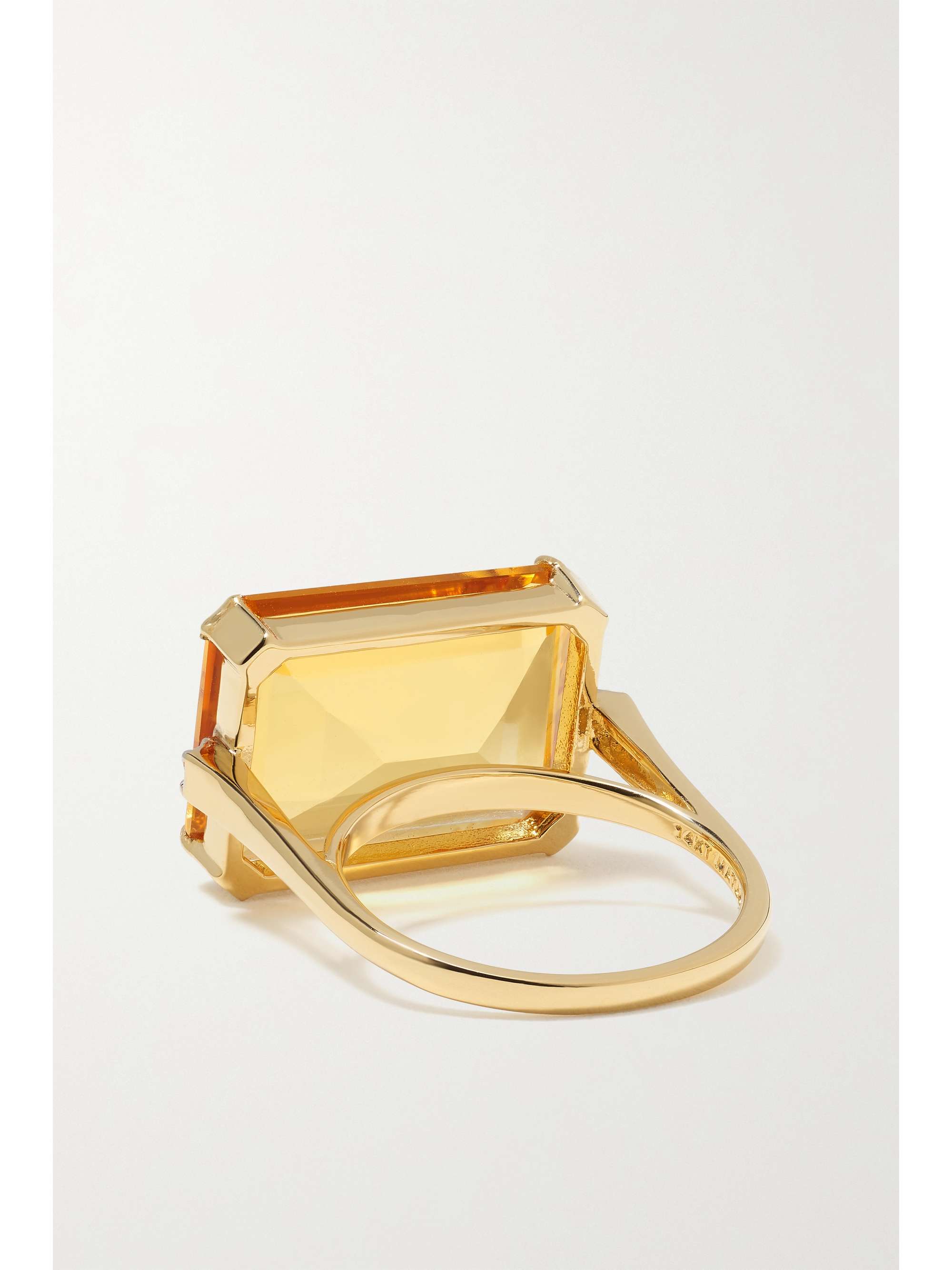 MATEO 14-karat gold, citrine and diamond ring