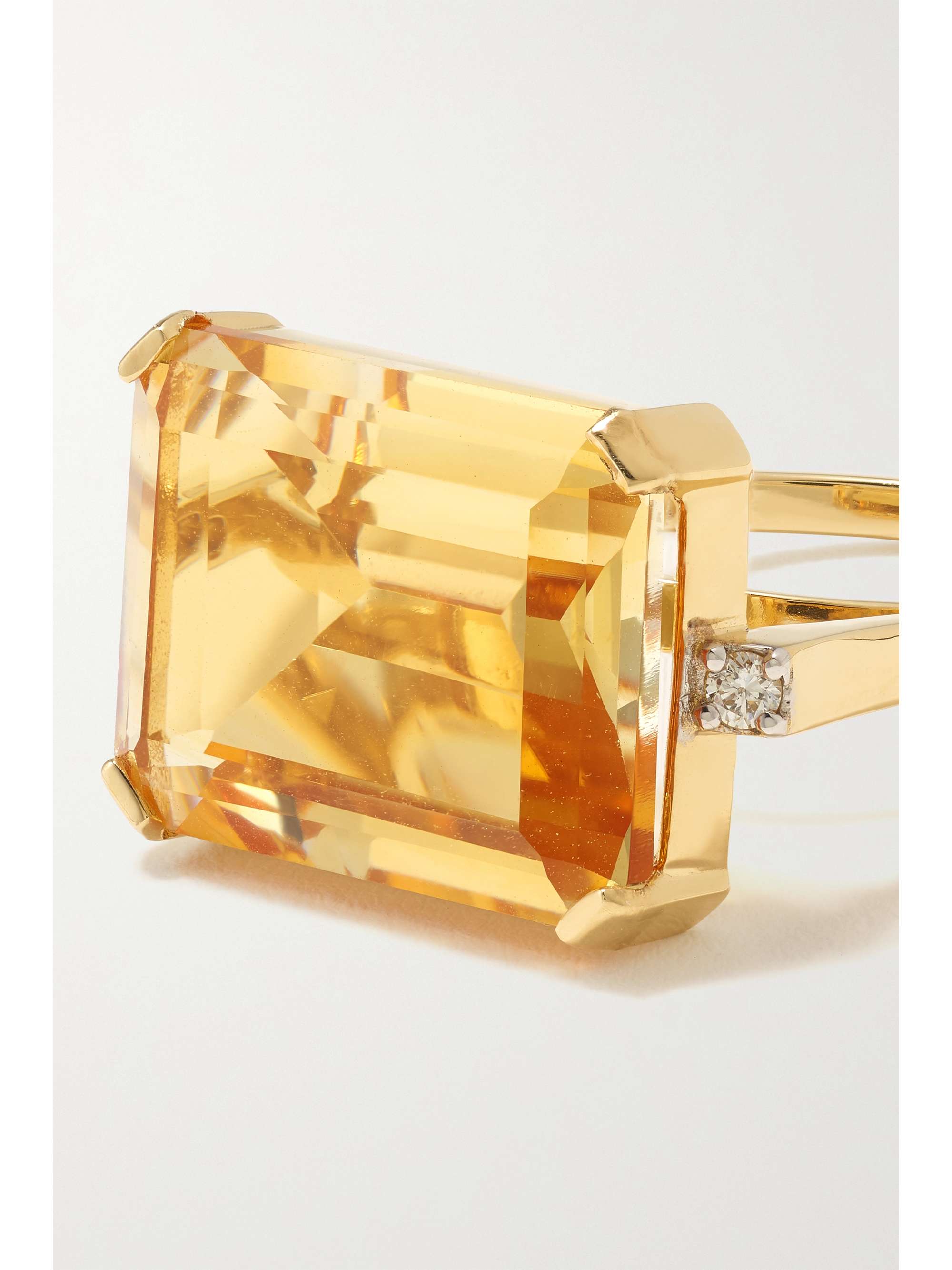 MATEO 14-karat gold, citrine and diamond ring