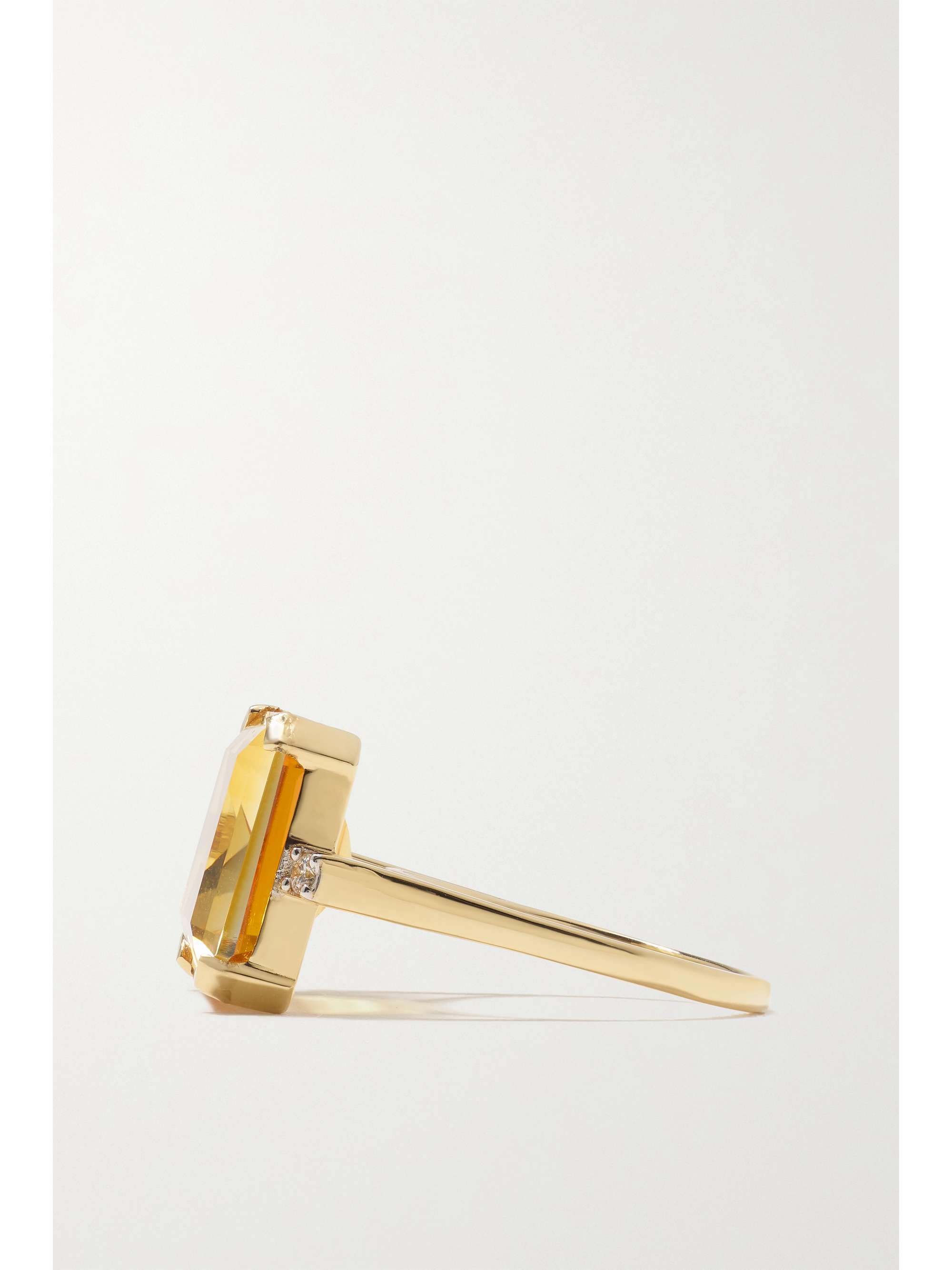 MATEO 14-karat gold, citrine and diamond ring