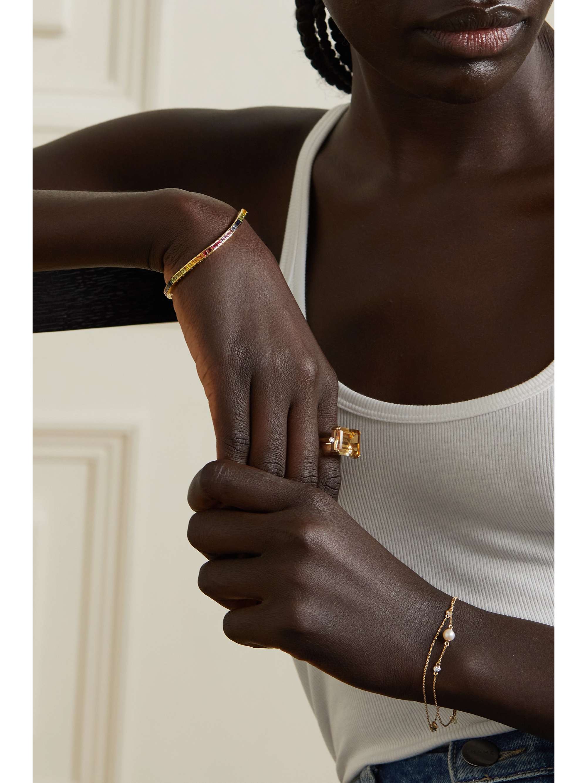 MATEO 14-karat gold sapphire tennis bracelet