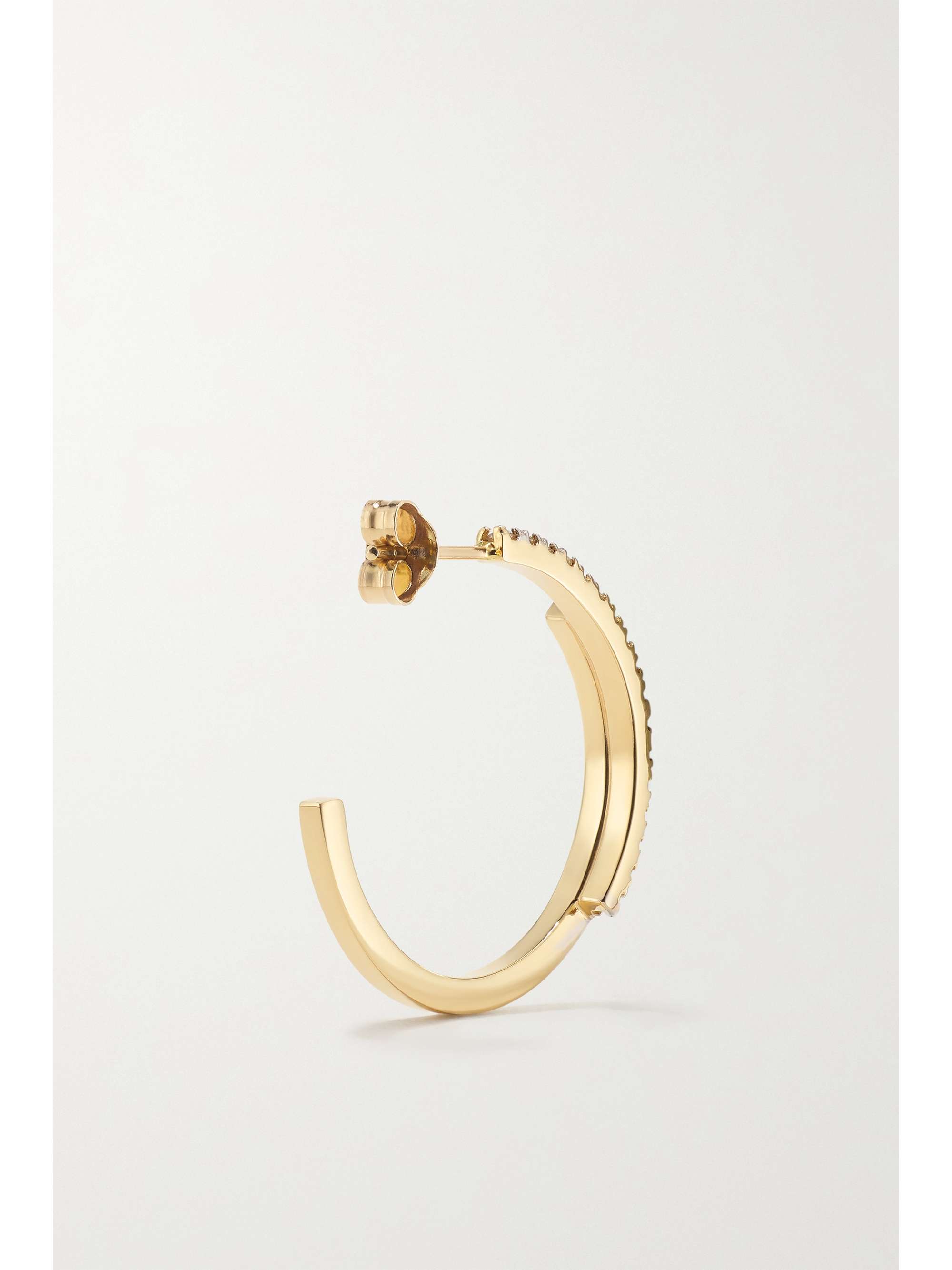 MATEO Bypass 14-karat gold diamond hoop earrings