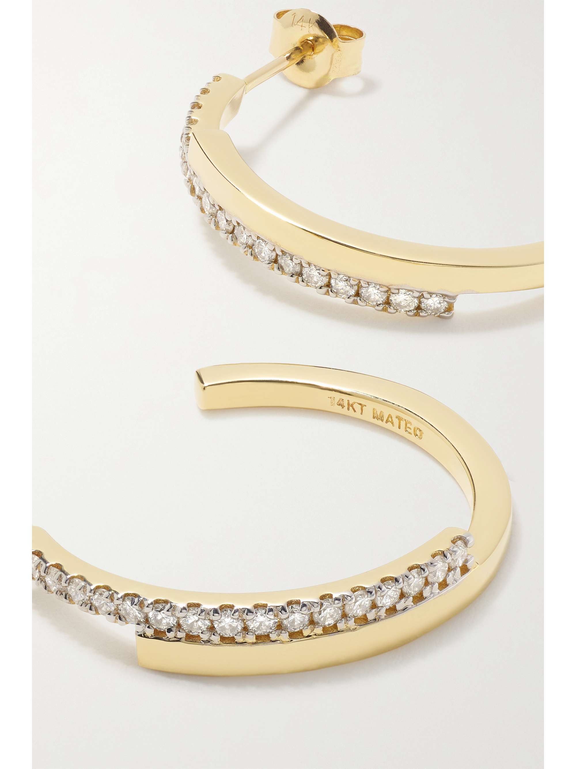 MATEO Bypass 14-karat gold diamond hoop earrings