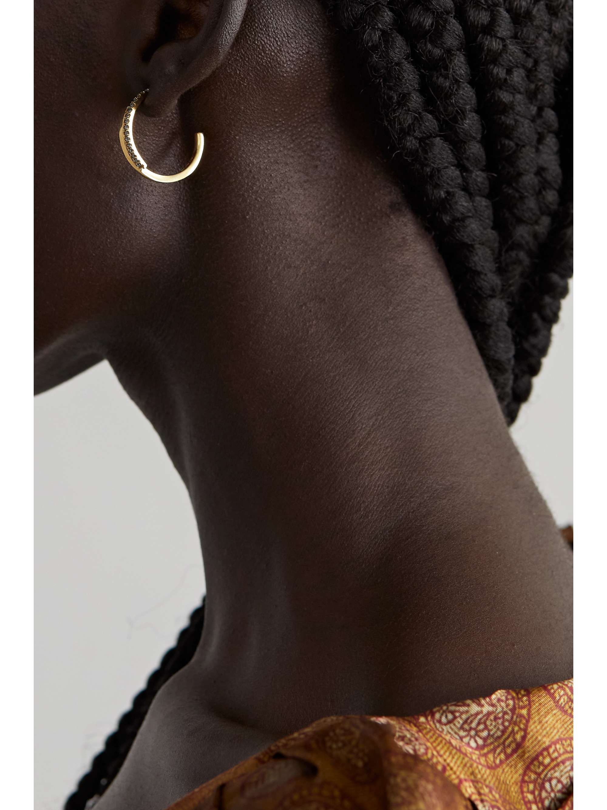MATEO Bypass 14-karat gold diamond hoop earrings