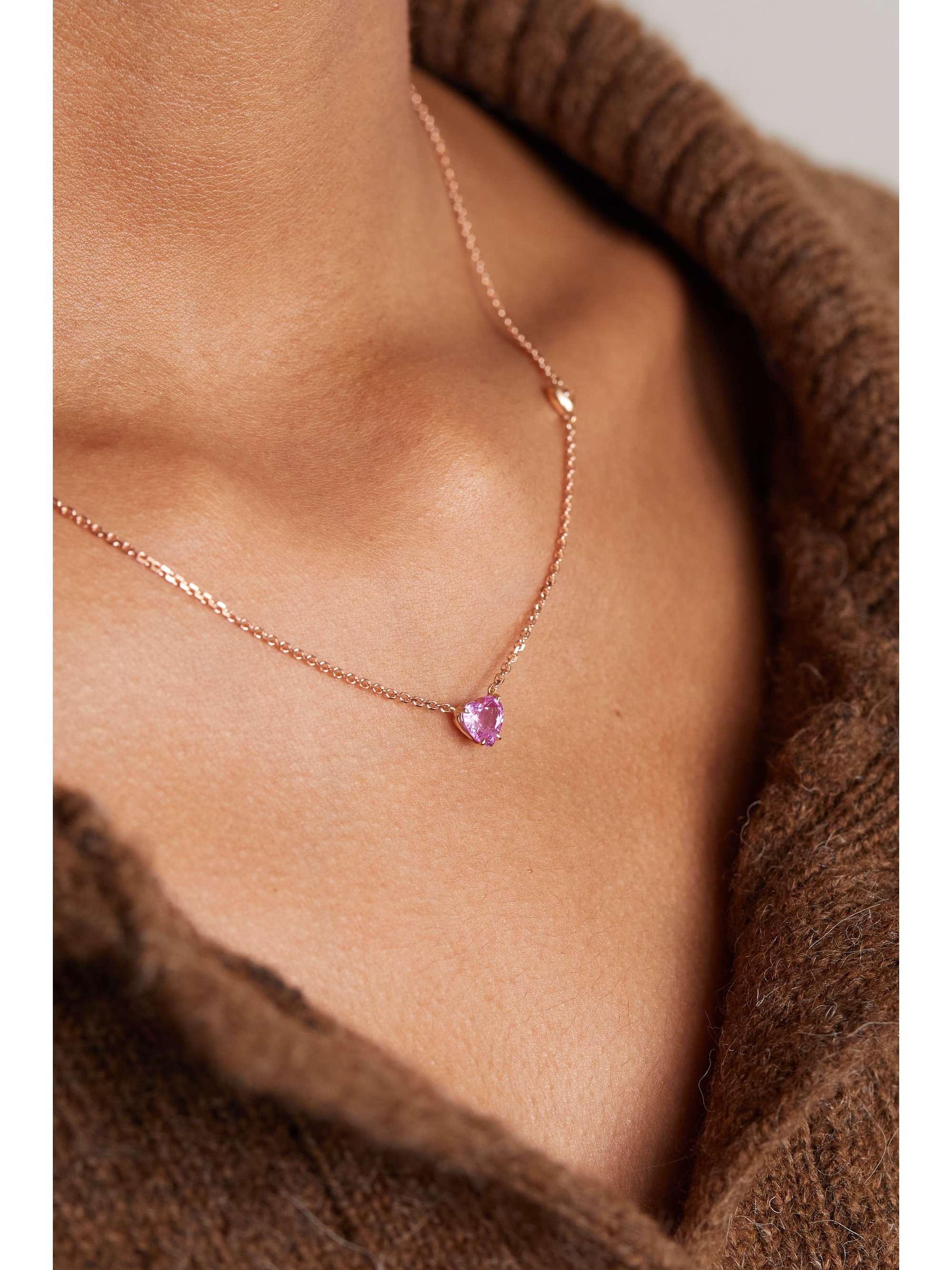ANITA KO 18-karat rose gold, sapphire and diamond necklace