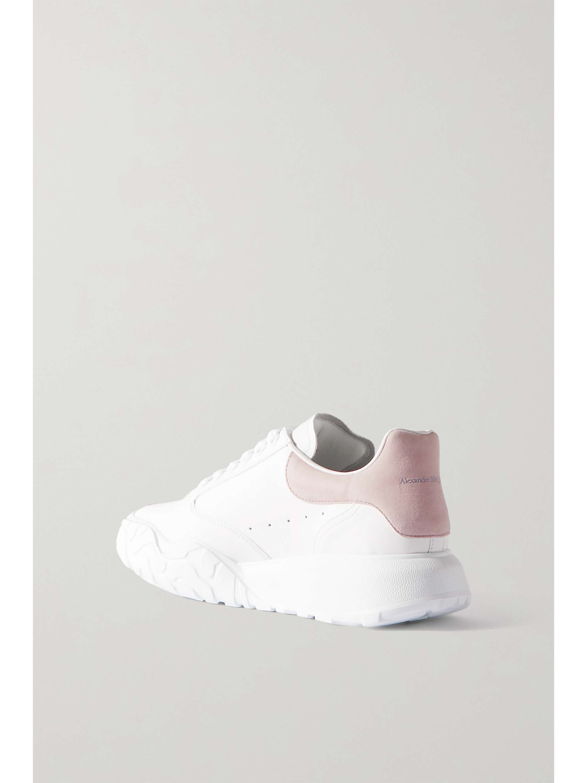ALEXANDER MCQUEEN Suede-trimmed leather exaggerated-sole sneakers