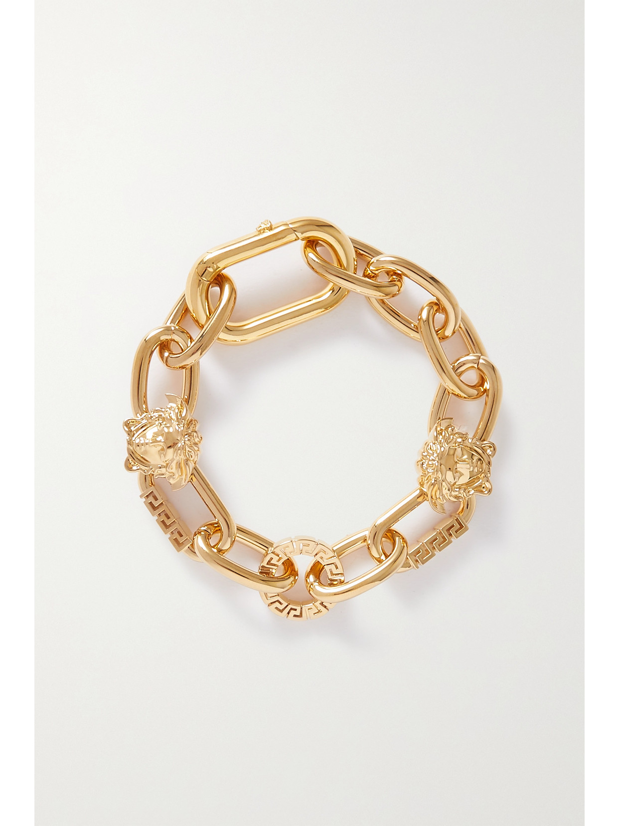 Versace Logo Chain-link Bracelet In Gold