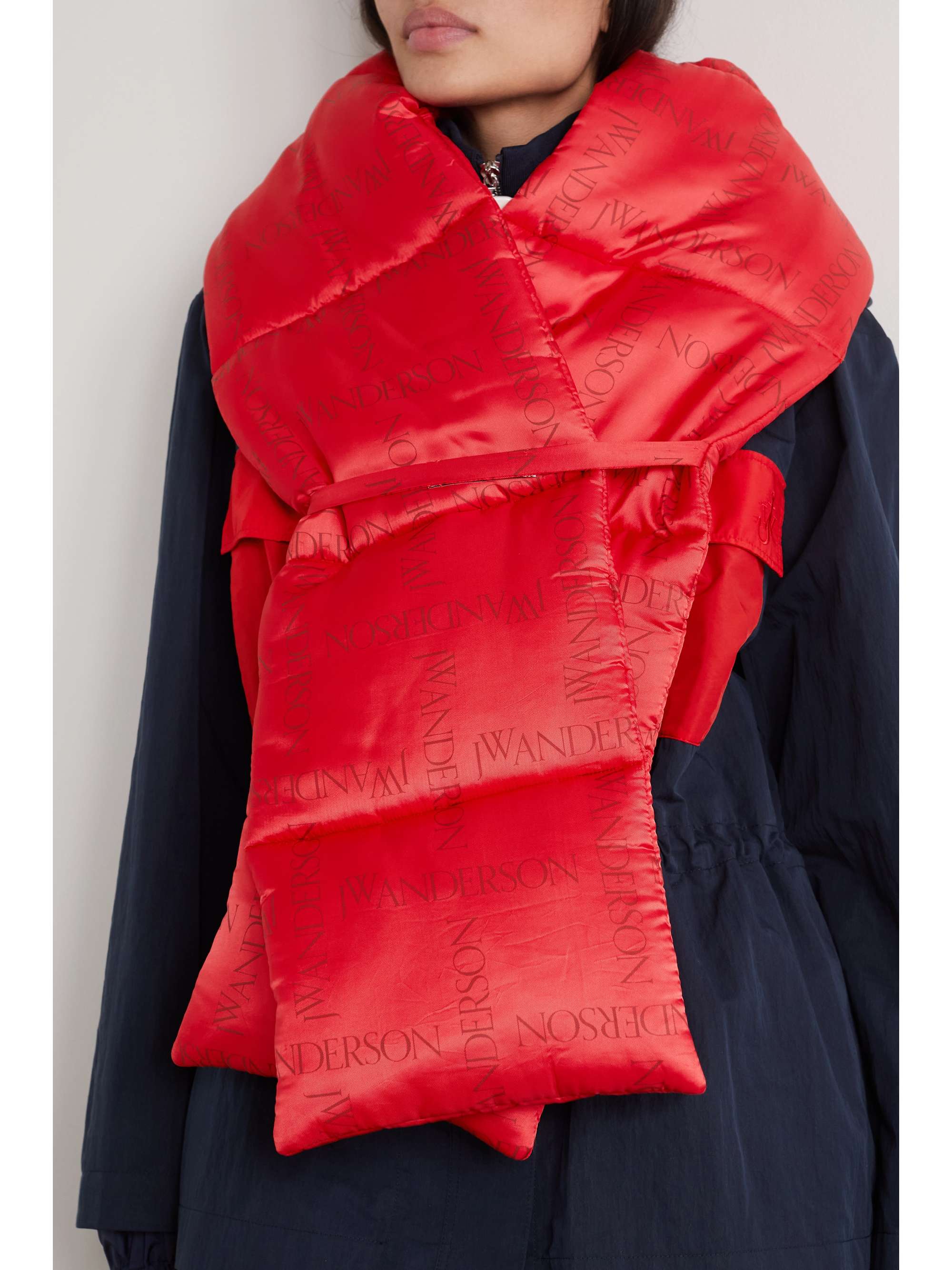 JW ANDERSON Printed padded quilted satin-twill scarf