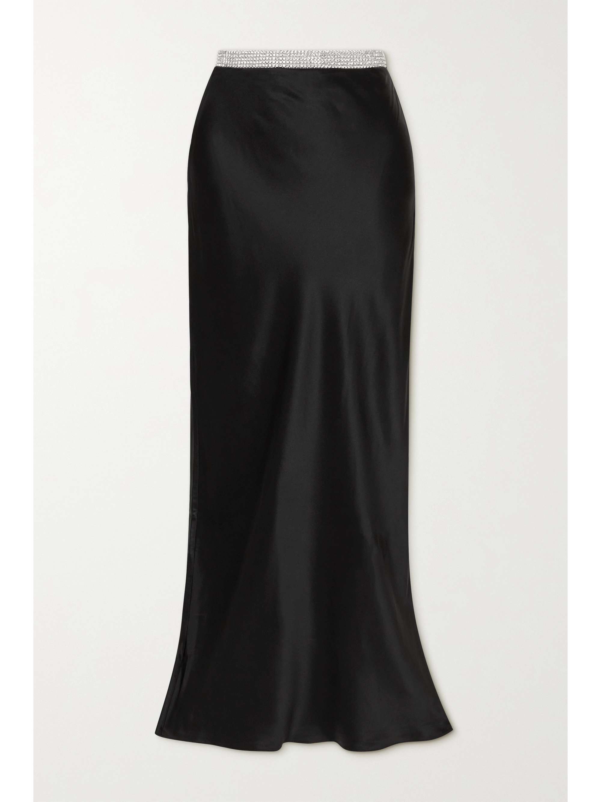 Black Crystal-embellished silk-satin 