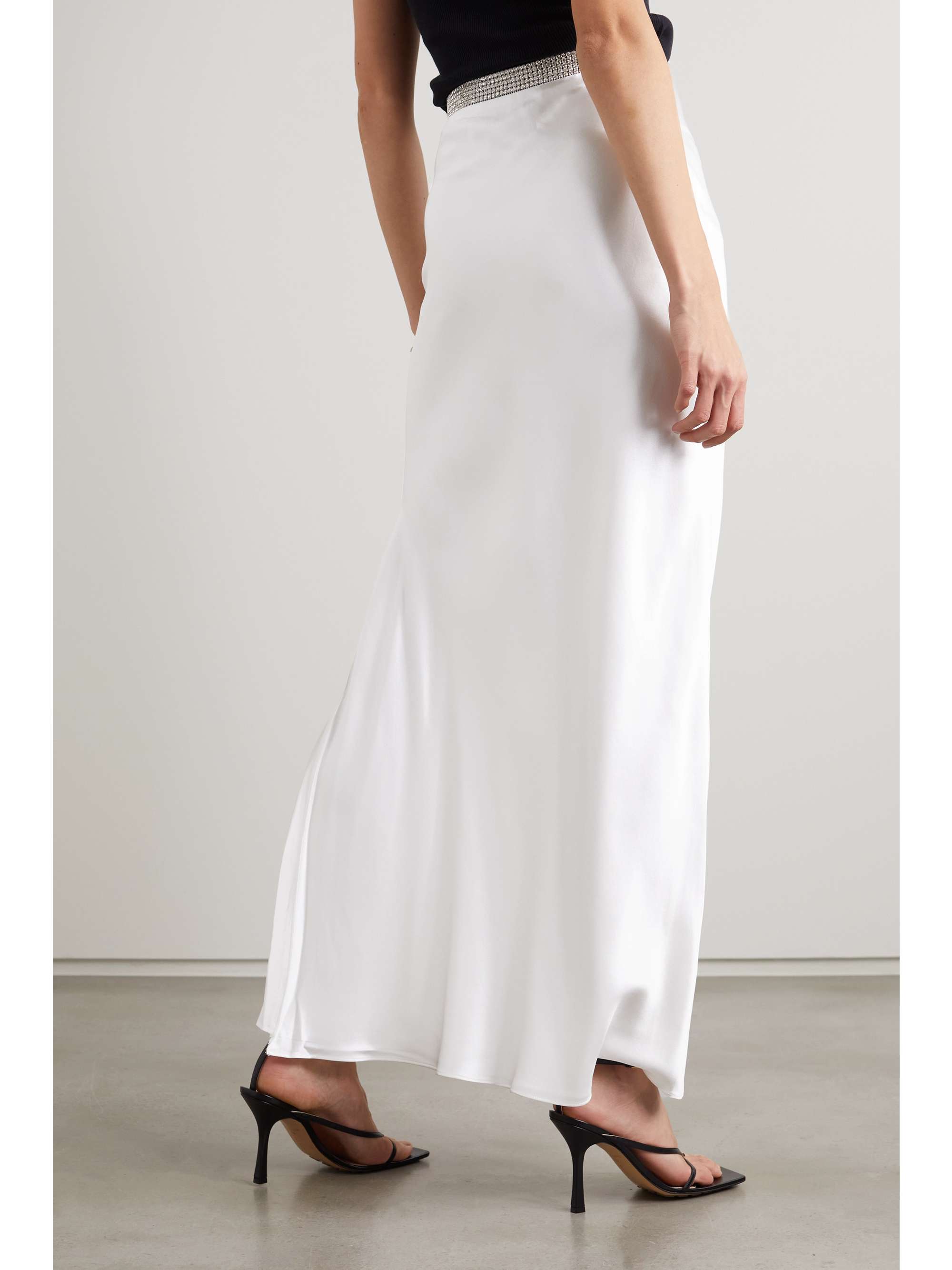 MICHAEL LO SORDO Crystal-embellished silk-satin maxi skirt | NET-A-PORTER