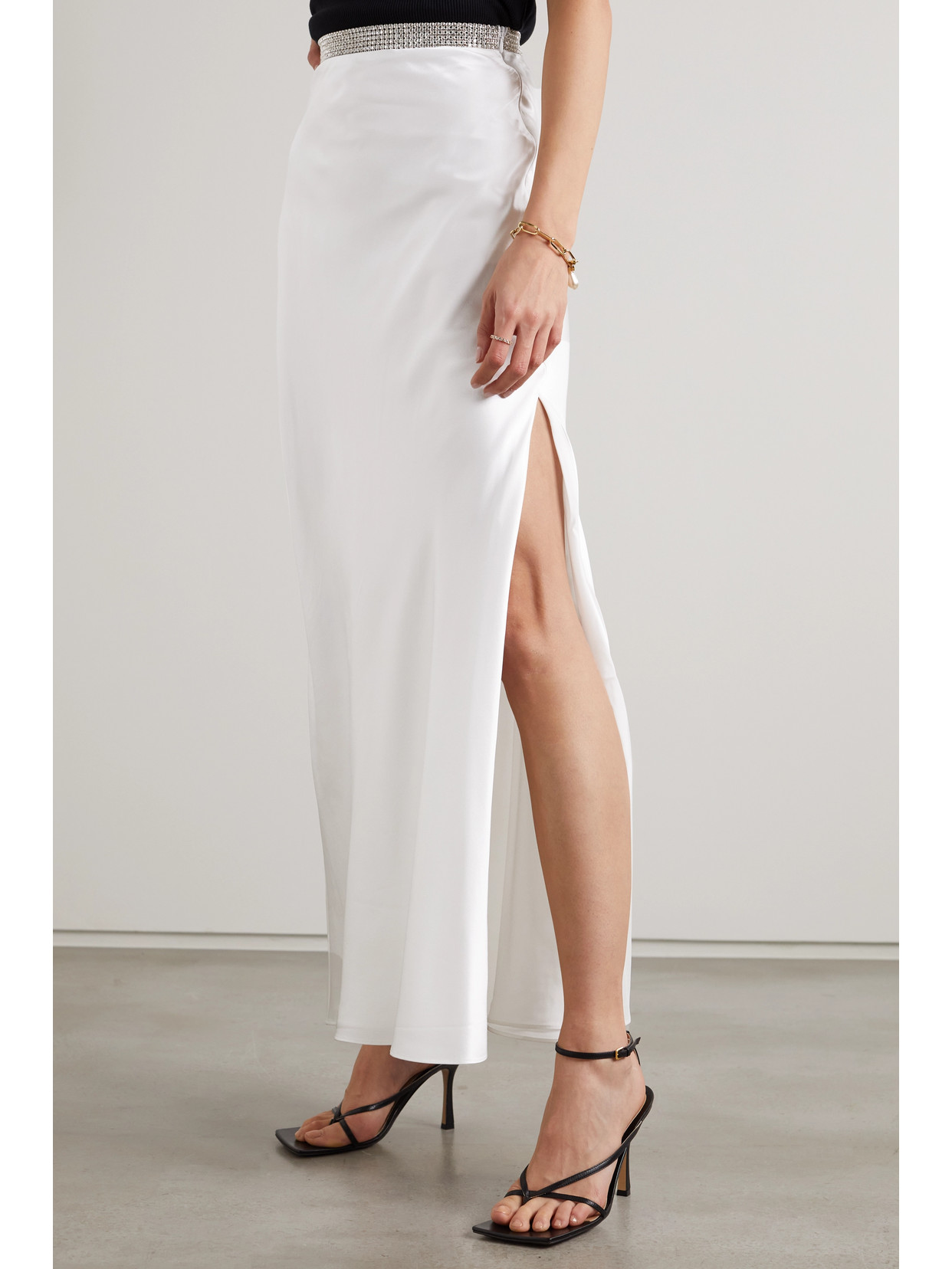 Crystal-Embellished Silk-Satin Maxi