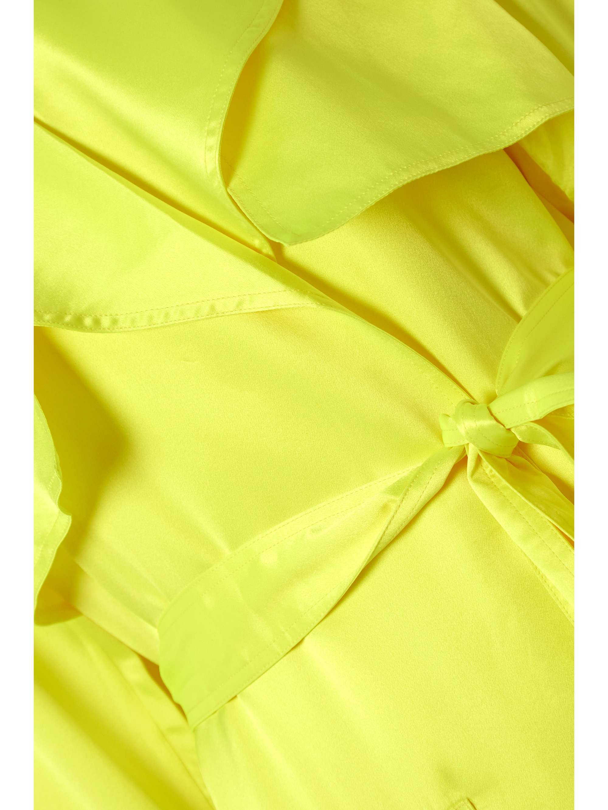 MICHAEL LO SORDO Belted neon silk-satin trench coat