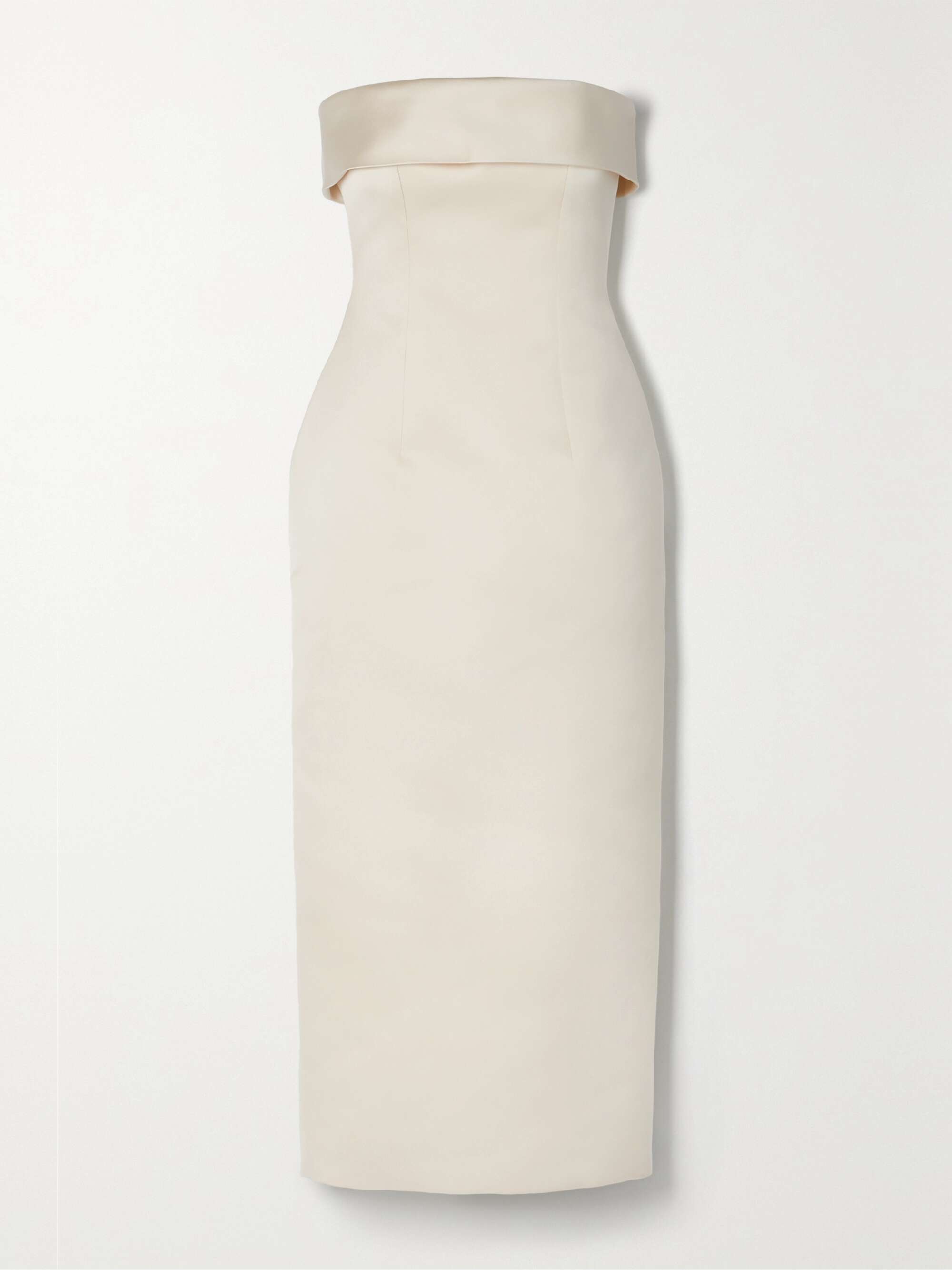 Calvin klein off on sale the shoulder sateen dress
