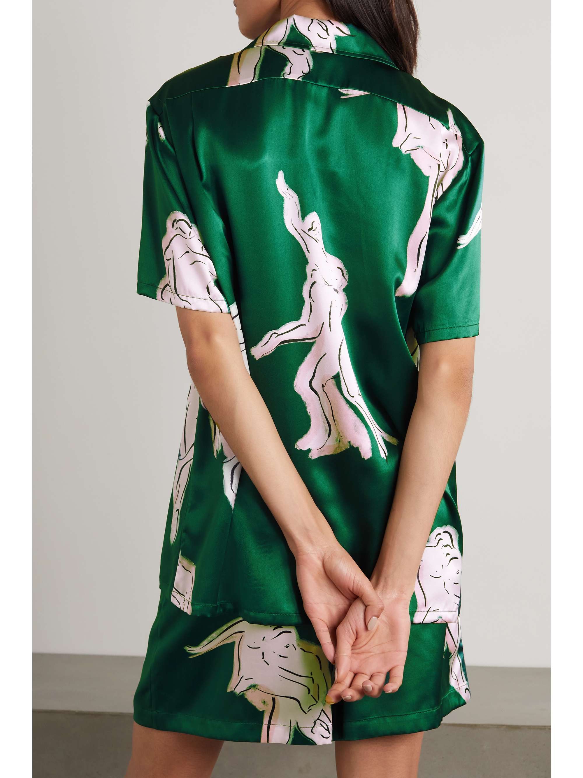 OLIVIA VON HALLE Emeli Luxo printed silk-satin pajama set